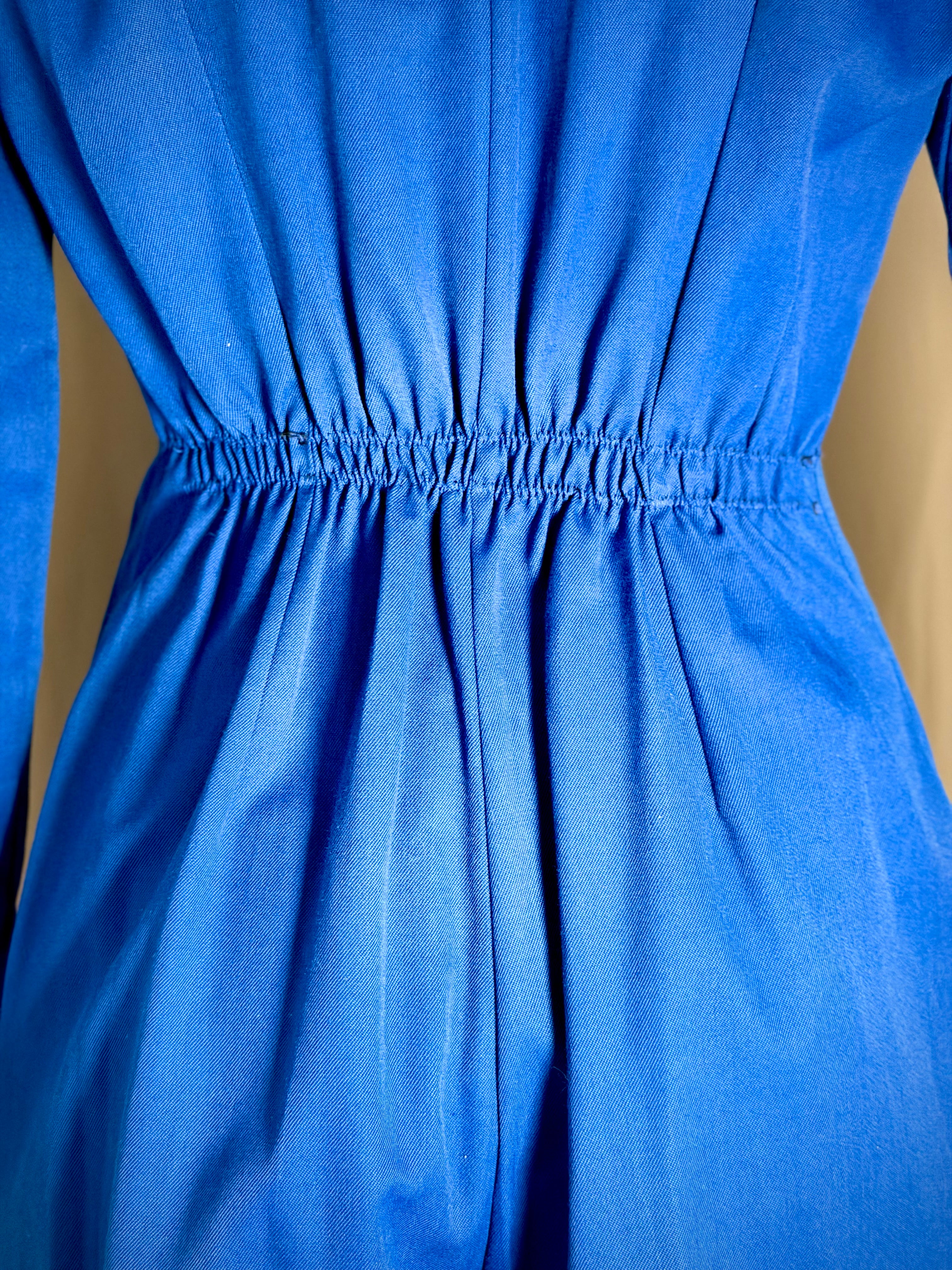 1960s Deadstock Cushen Melbourne Electric Blue Utility Jumpsuit