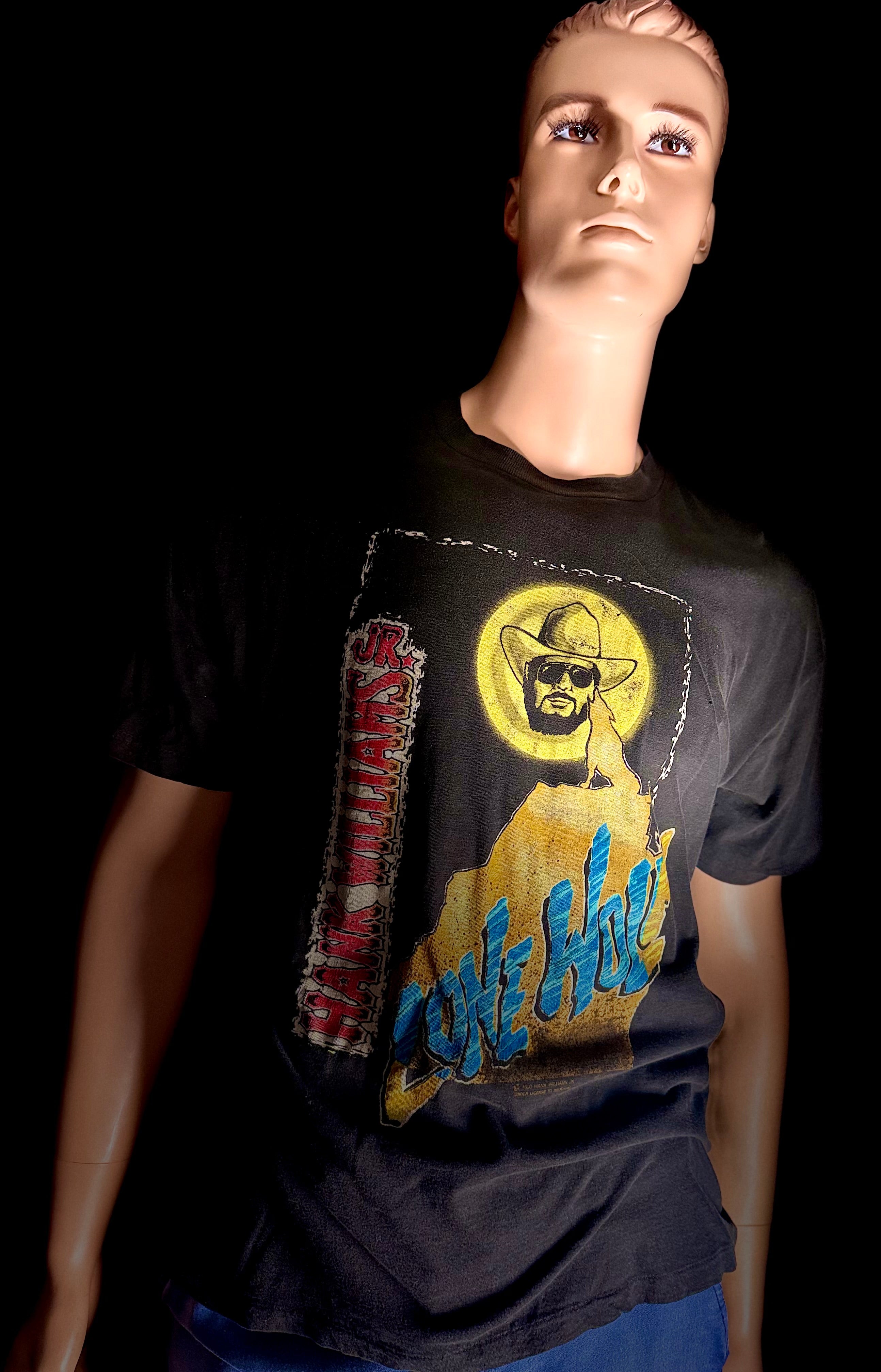 1970s Hank Williams Jr. “Lone Wolf” Vintage Tour Tee - Black - Unisex
