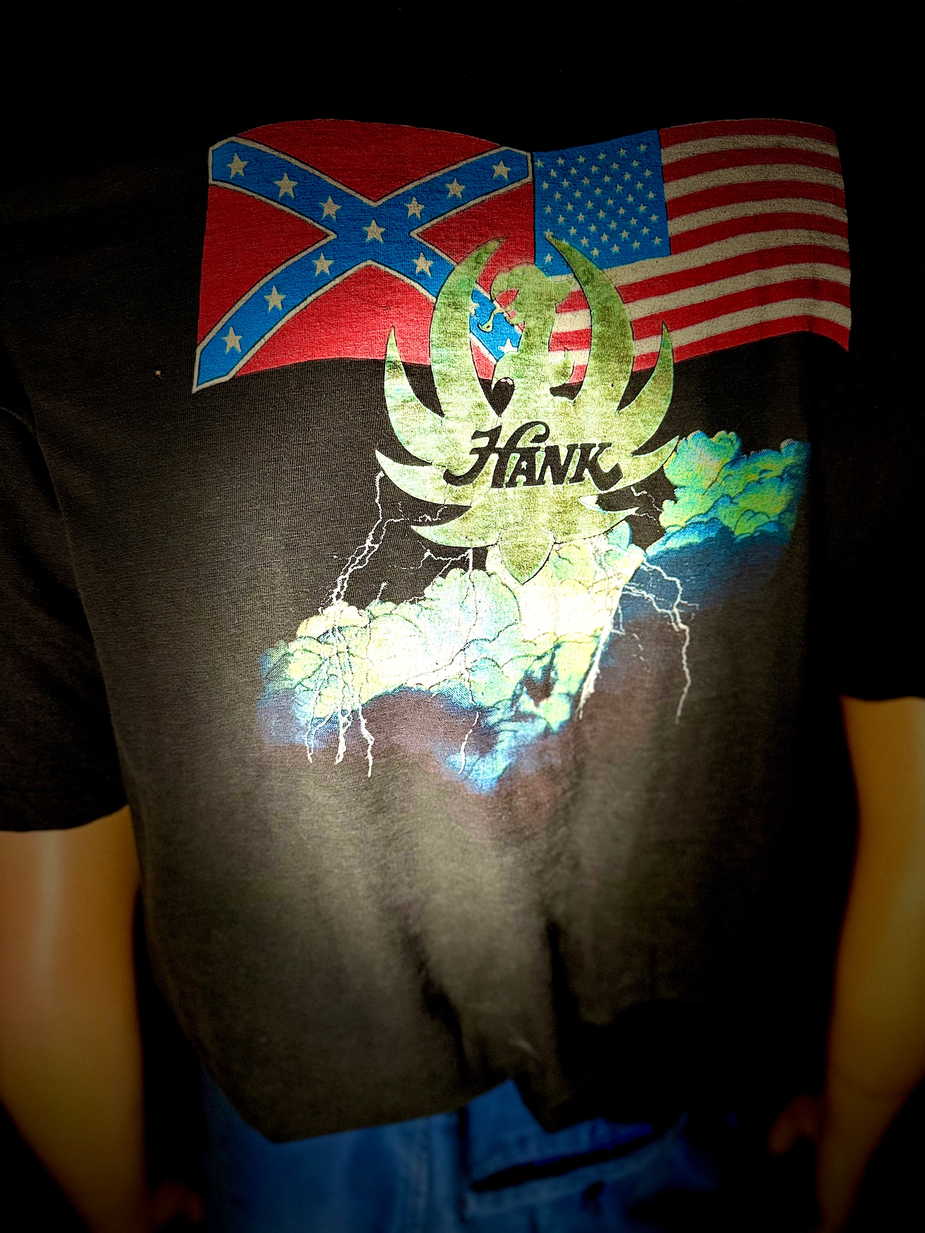 1970s Hank Williams Jr. “Lone Wolf” Vintage Tour Tee - Black - Unisex