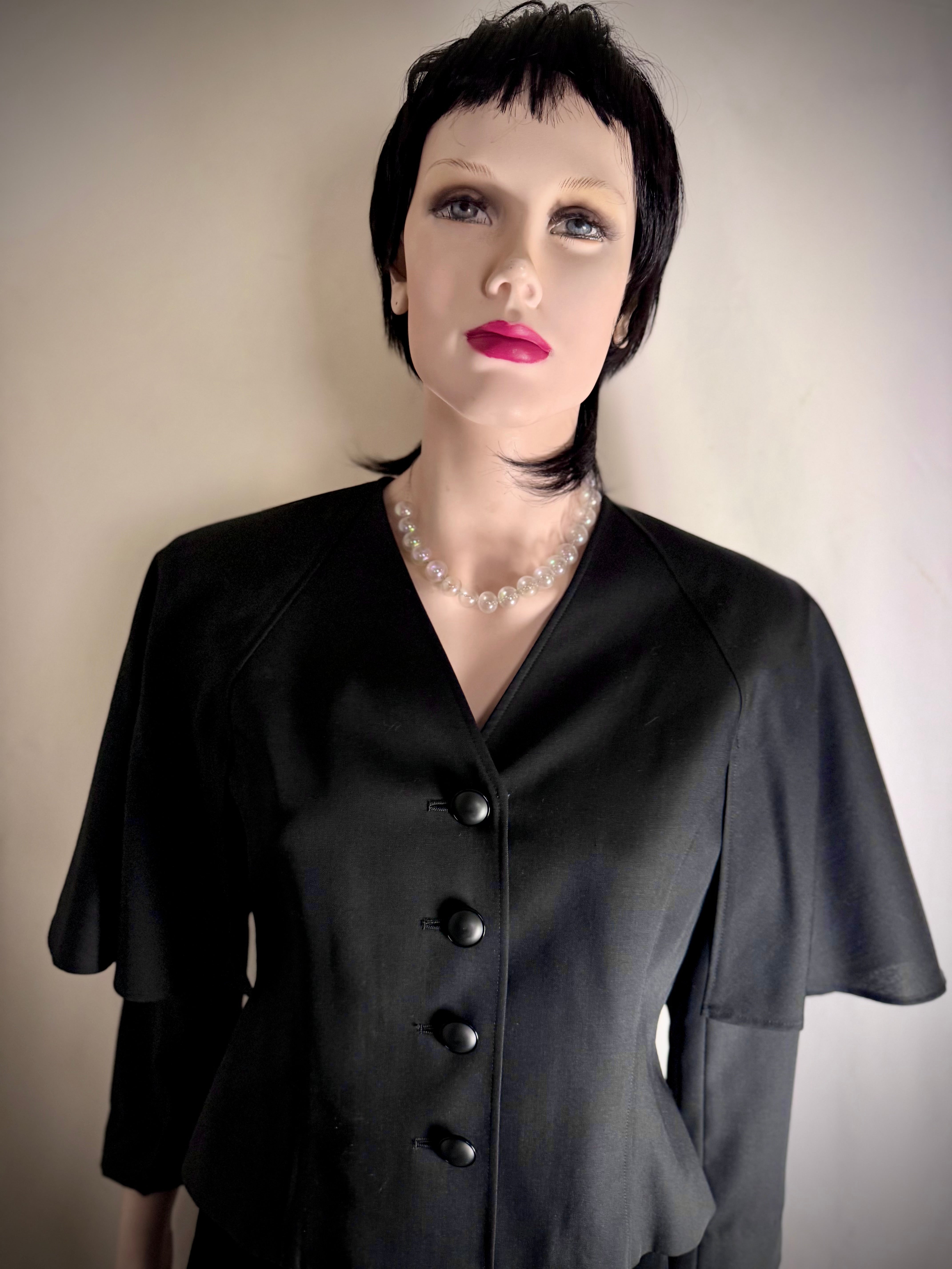 Chloé Black Formal Structured Cape Jacket