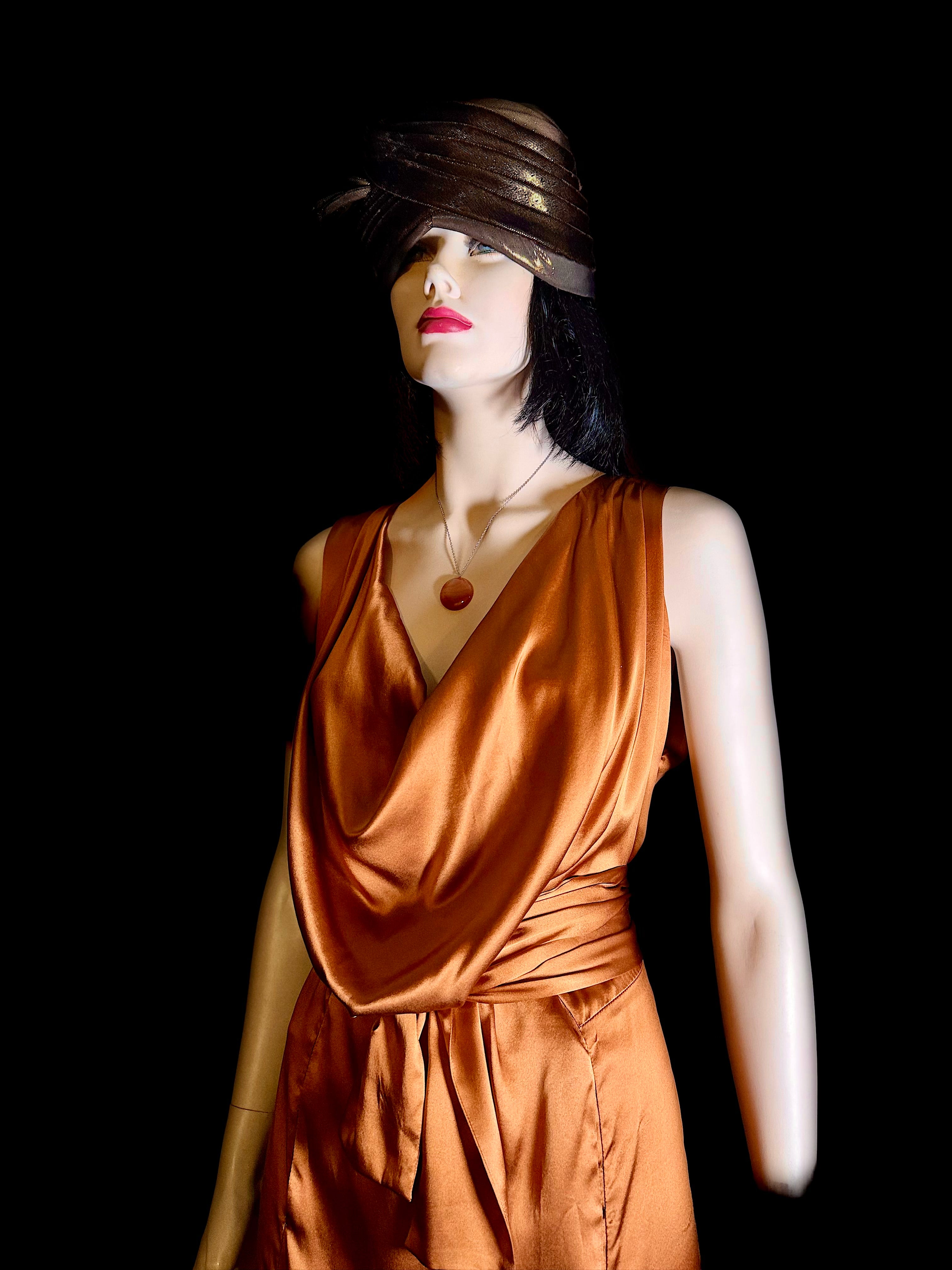 Vivienne Westwood Pure Silk Draped Dress - Copper