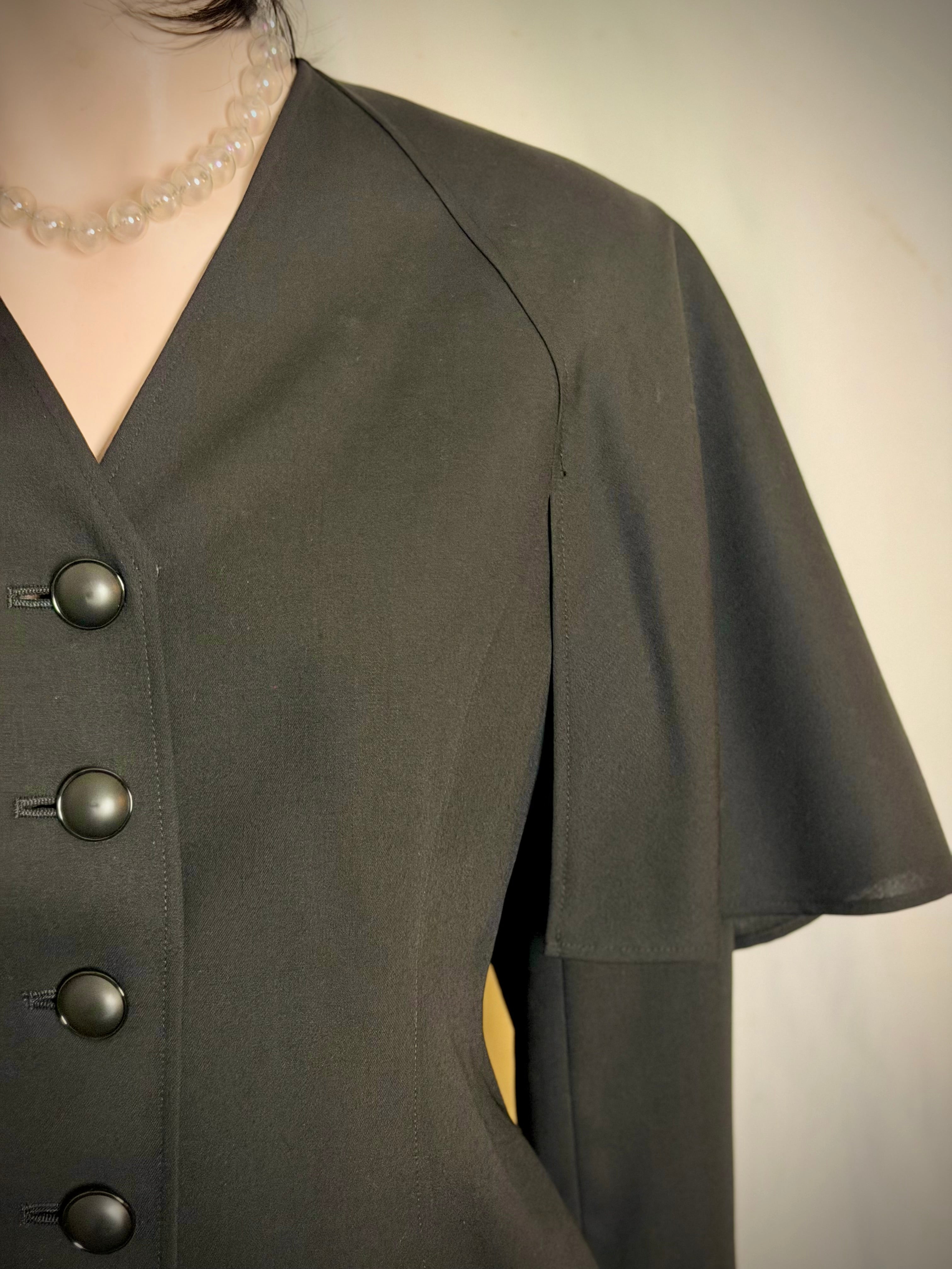 Chloé Black Formal Structured Cape Jacket