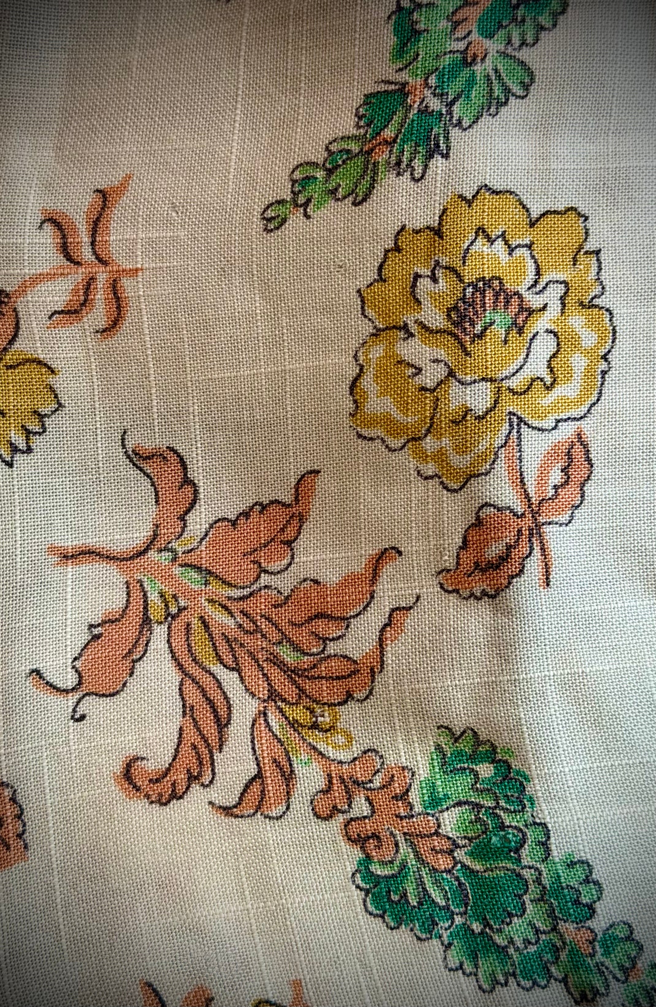 Late 1930s- Early 1940s Hand-Sewn Floral Day Dress with Original Green Buttons
