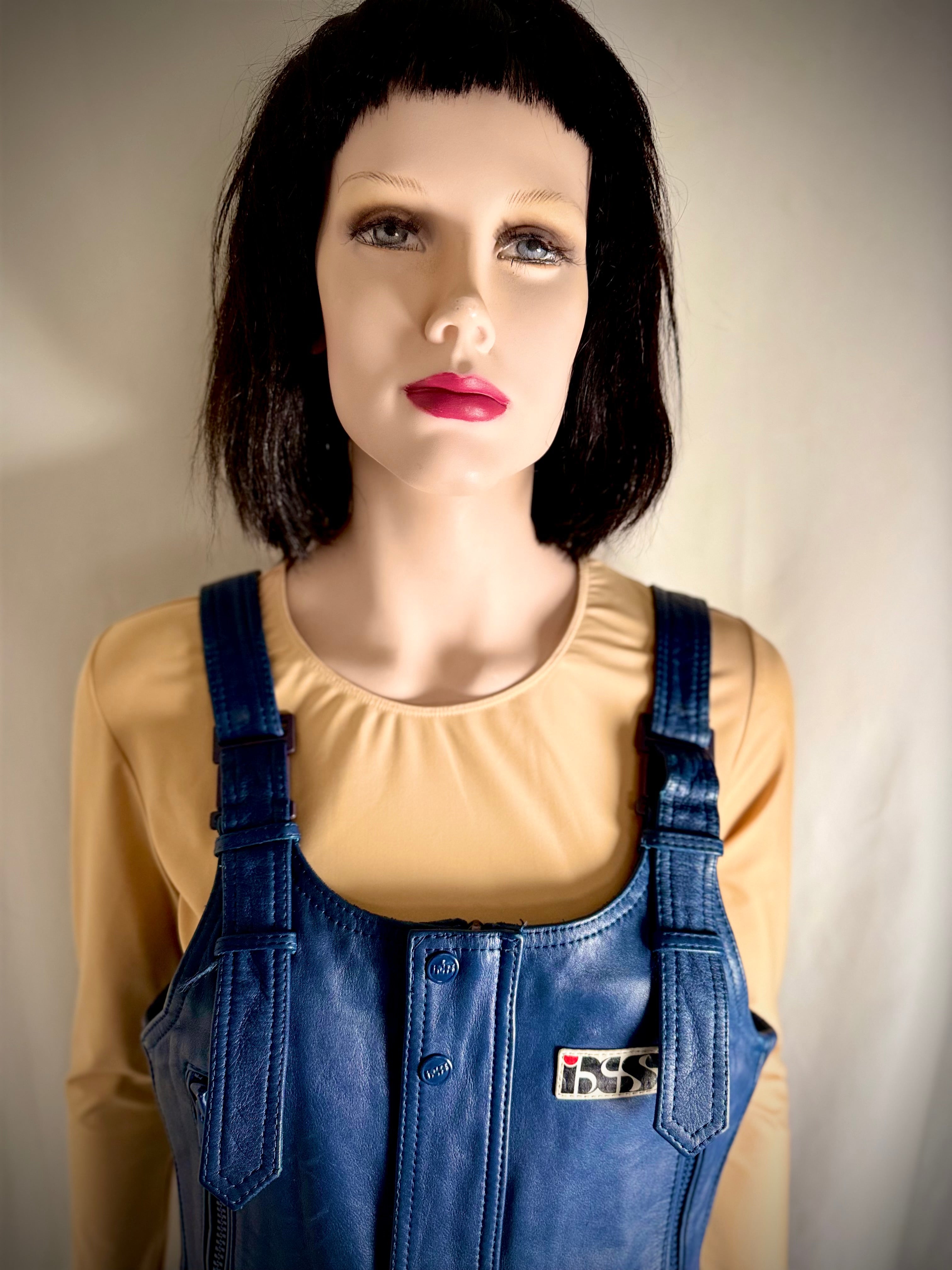 Vintage IXS Blue Leather Motorcycle Overalls -Rare