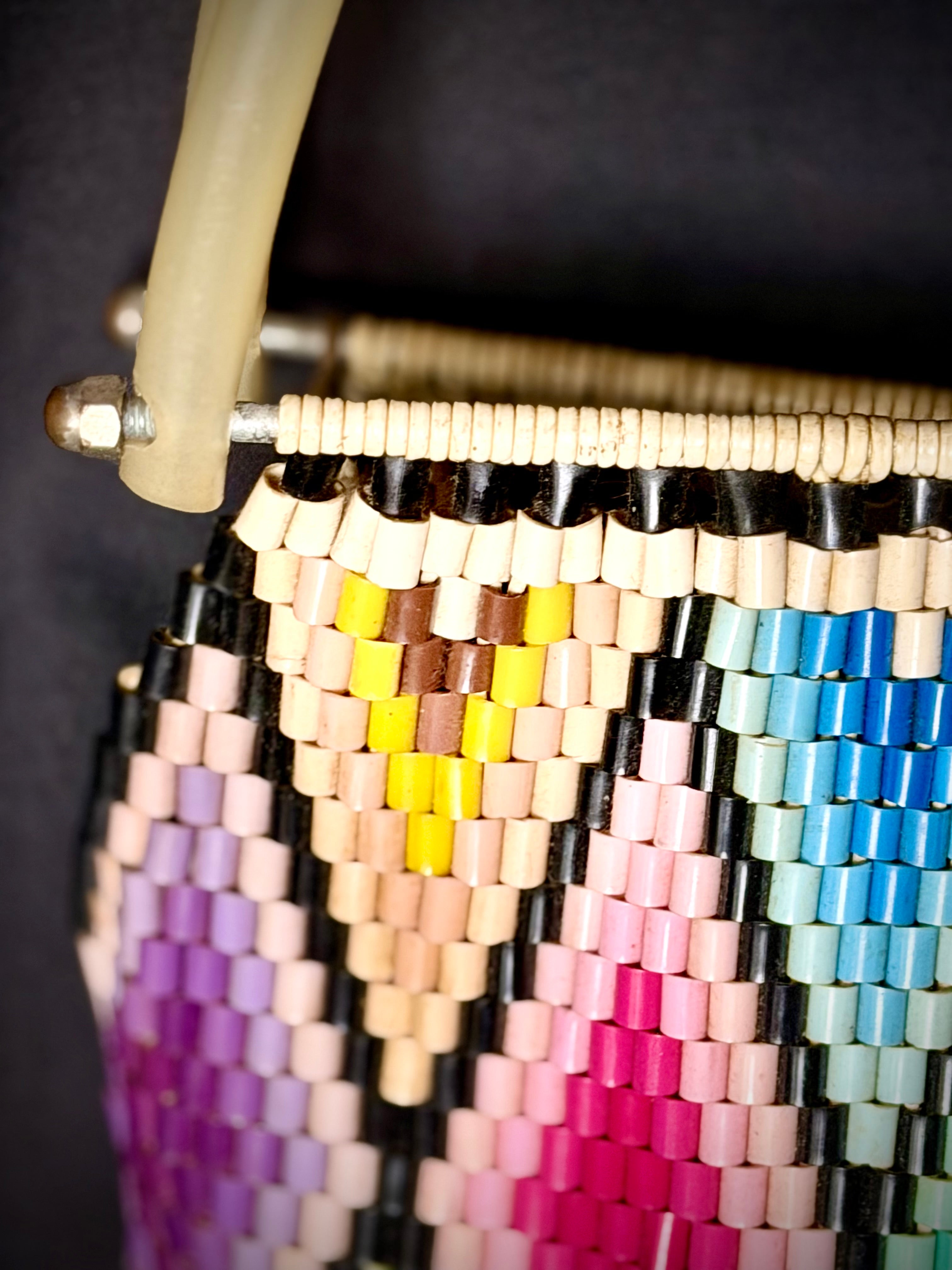 Mosaic Tote - 1960s Hand-Beaded Bag