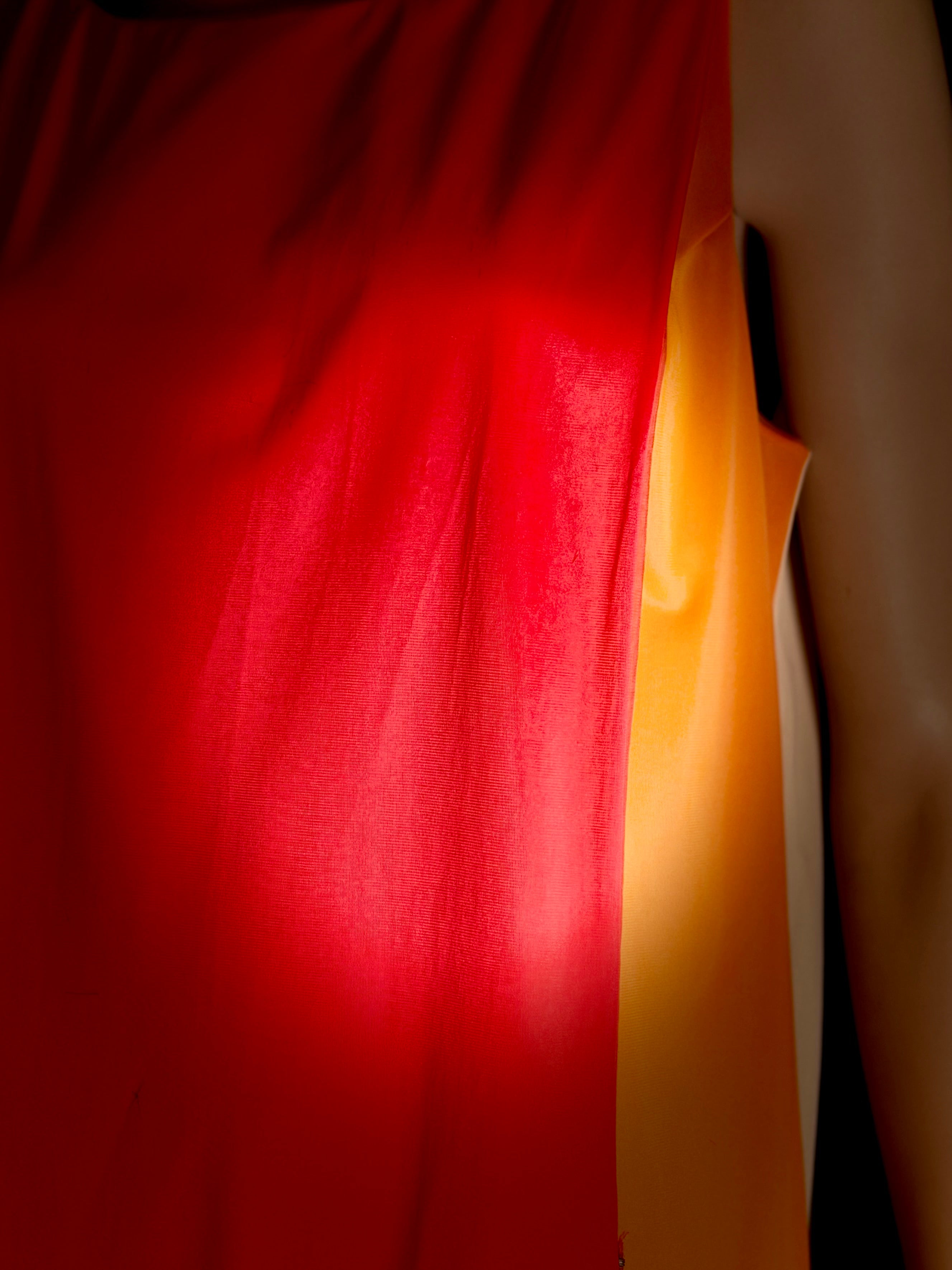 Rare 1960s Colour-Block Silk Column Gown - Miami Collector Piece