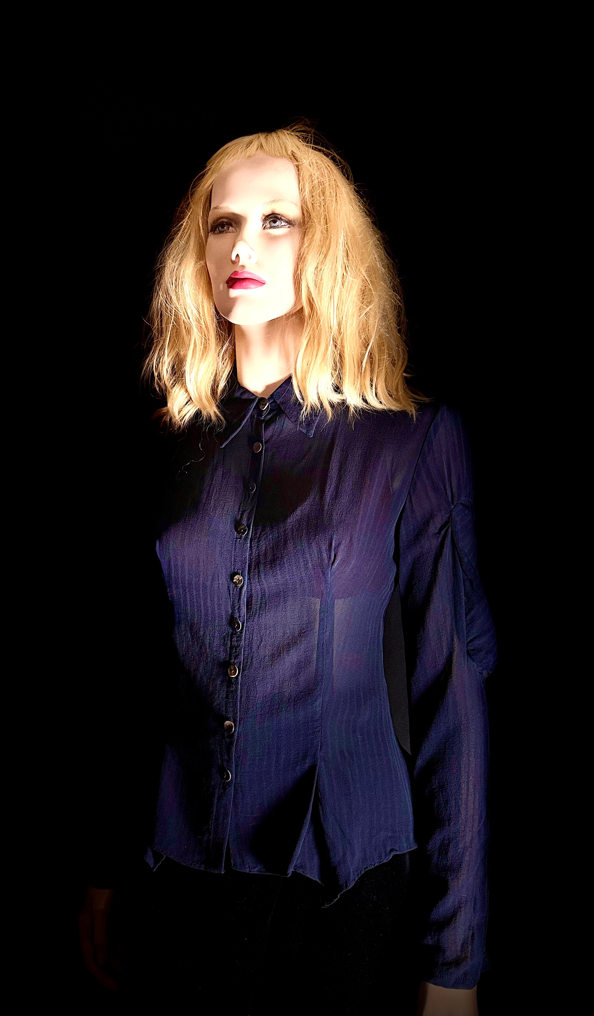 One Fell Swoop Sculptural Silk Blouse - Early 2000s