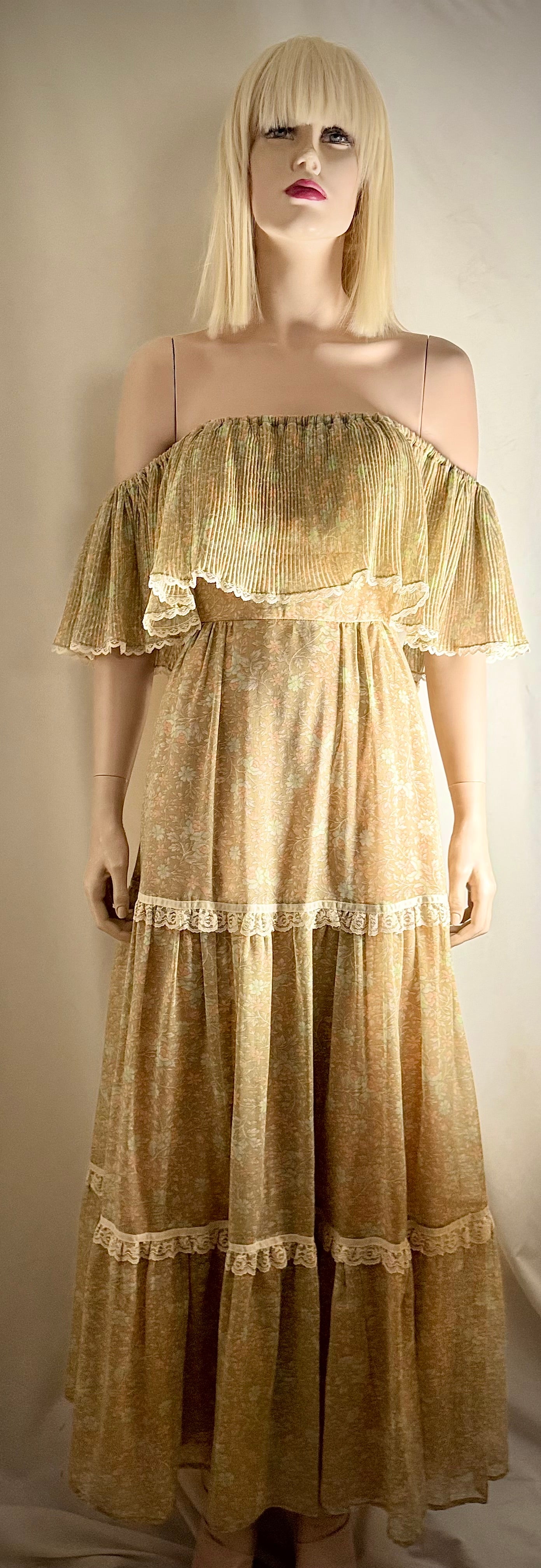 1970s Candi Jones California Floral Maxi Dress