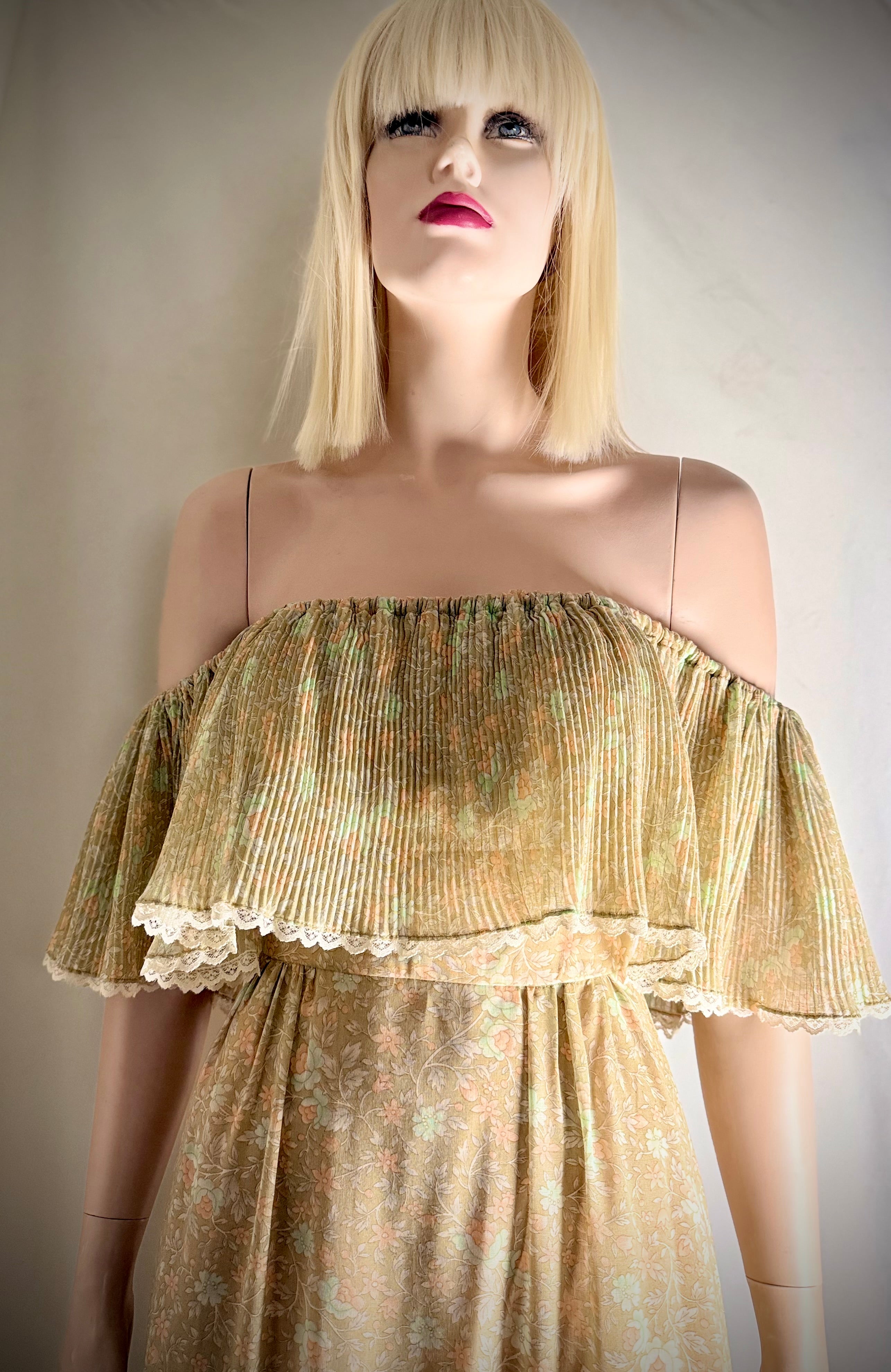 1970s Candi Jones California Floral Maxi Dress
