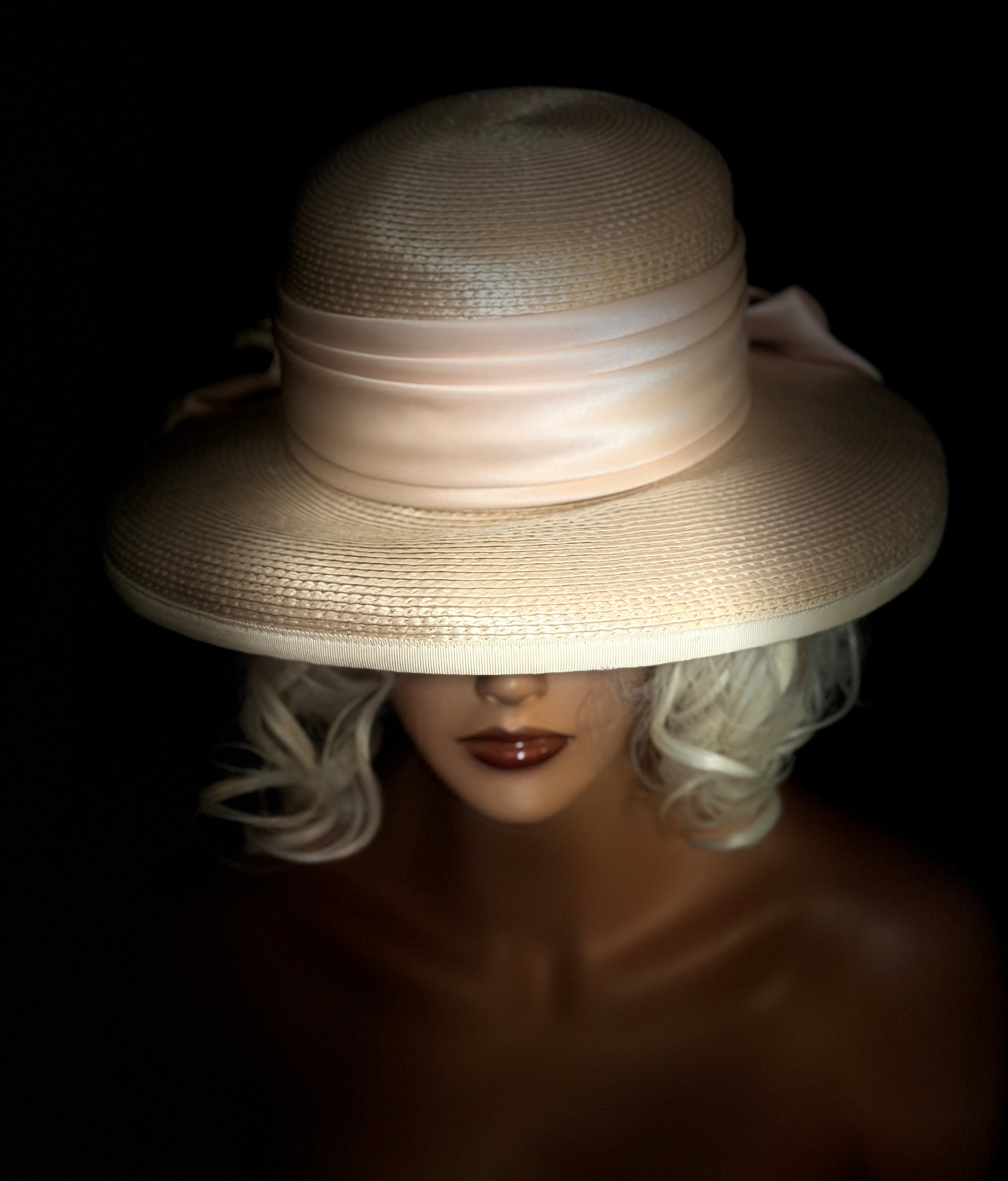 Late 1950s / Early 1960s Straw Hat with Satin Bow