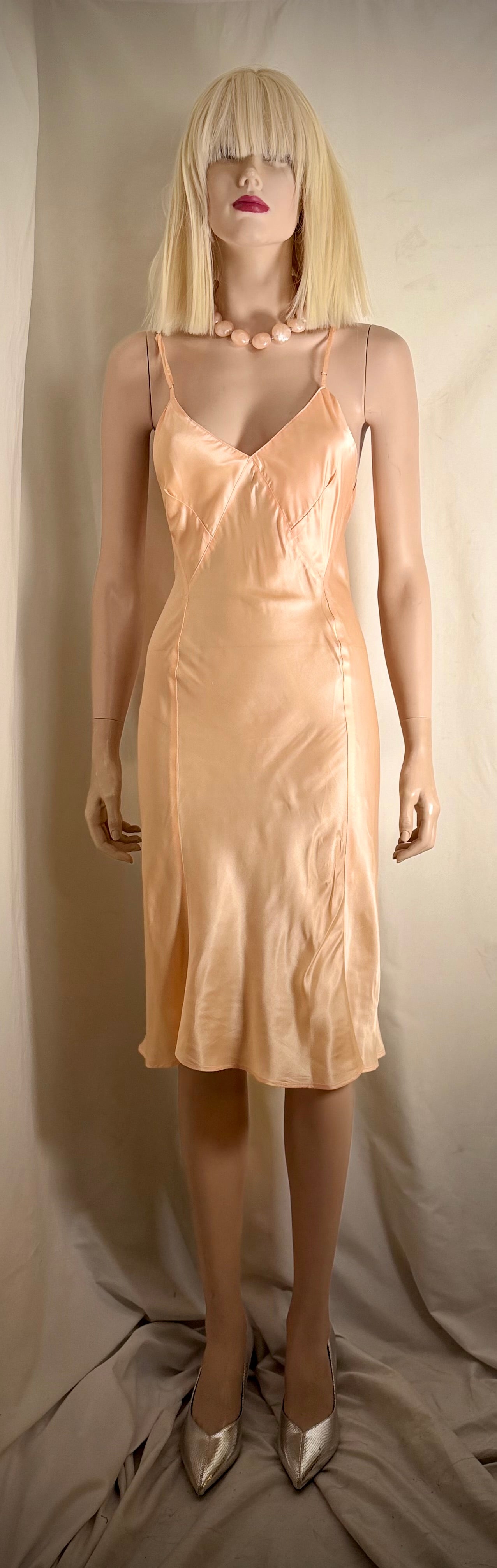 1940s Fruit of the Loom Rayon Satin Slip Dress