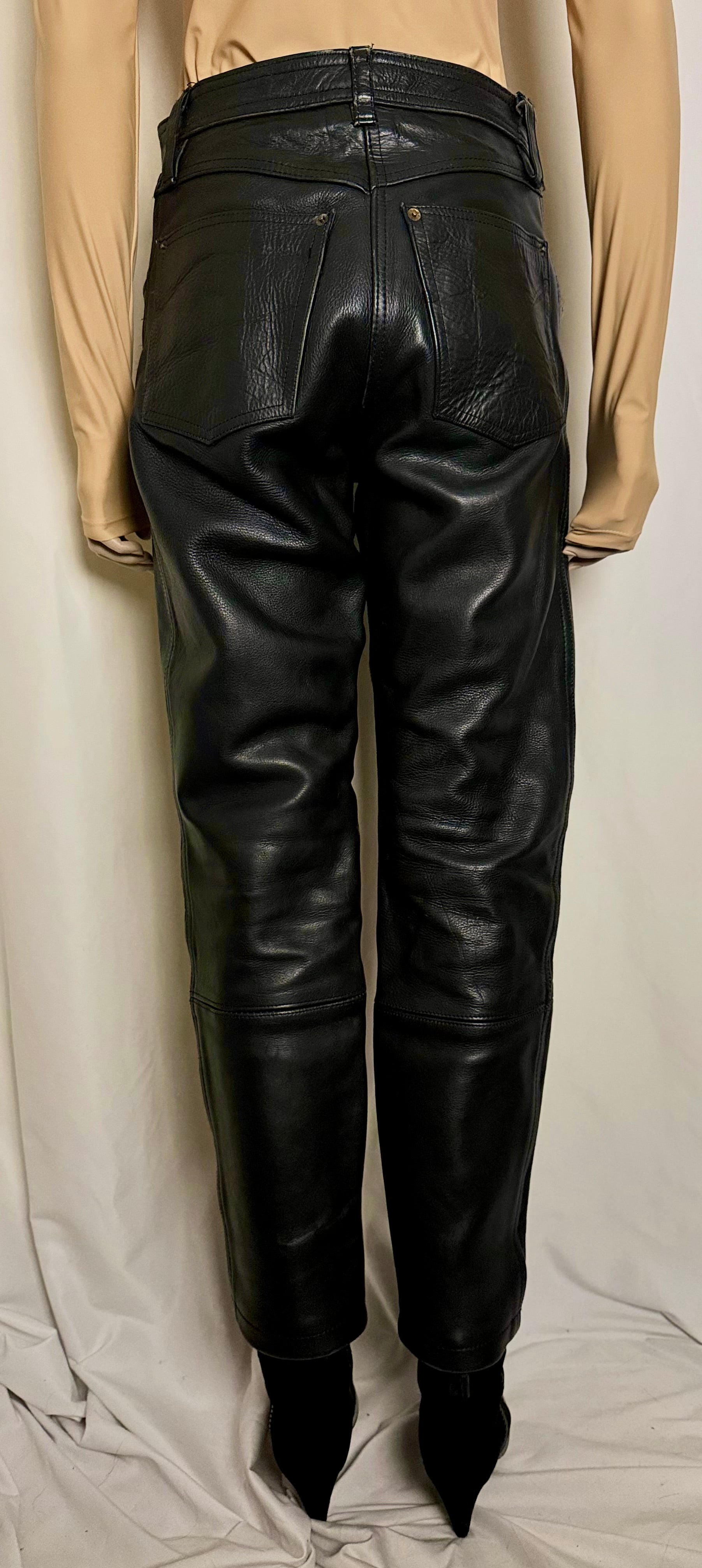 Heavyweight Vintage Leather Pants with Hide Variation - Rare