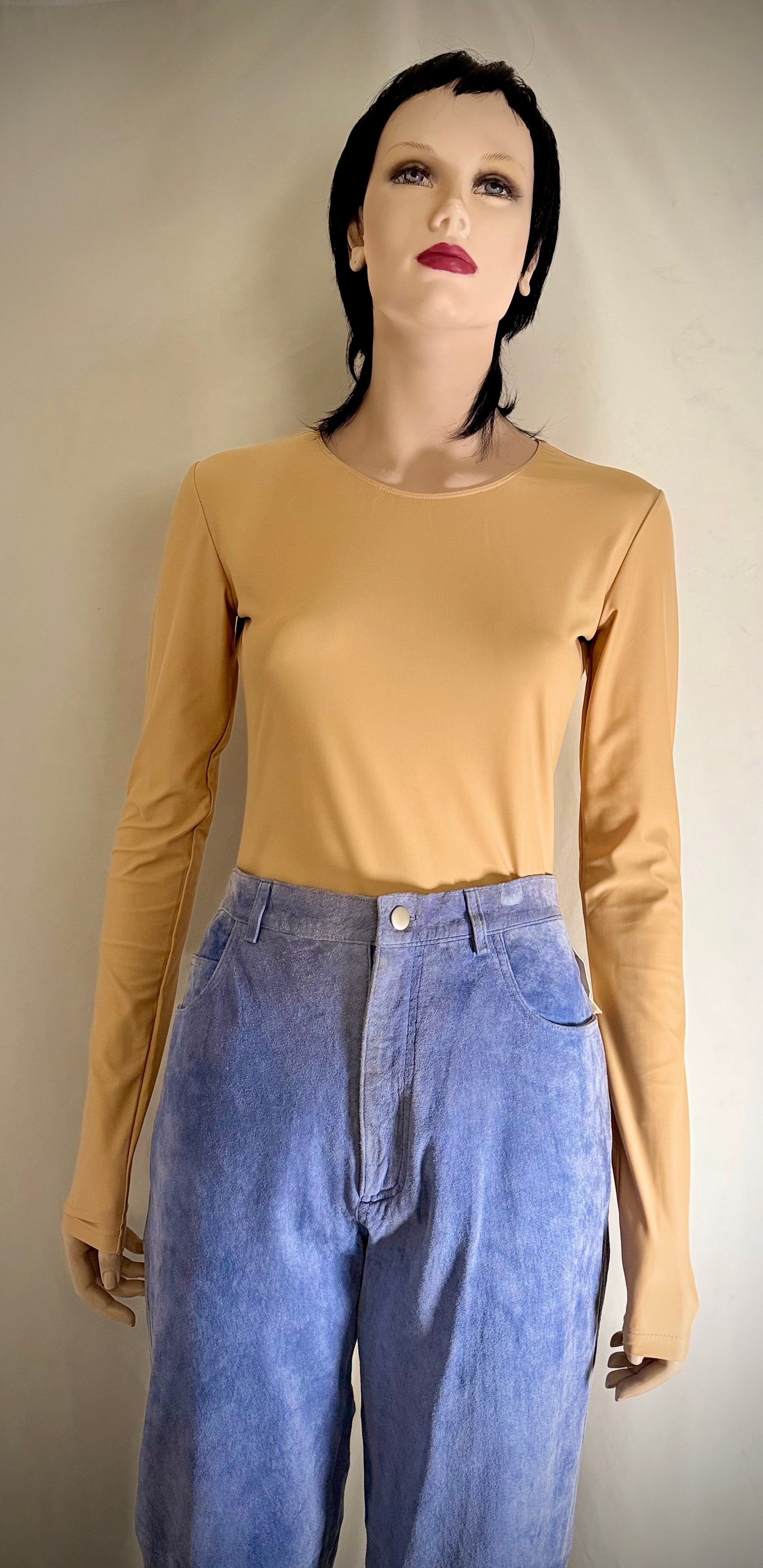 Early 90s Deadstock Powder-Blue Genuine Suede Jeans