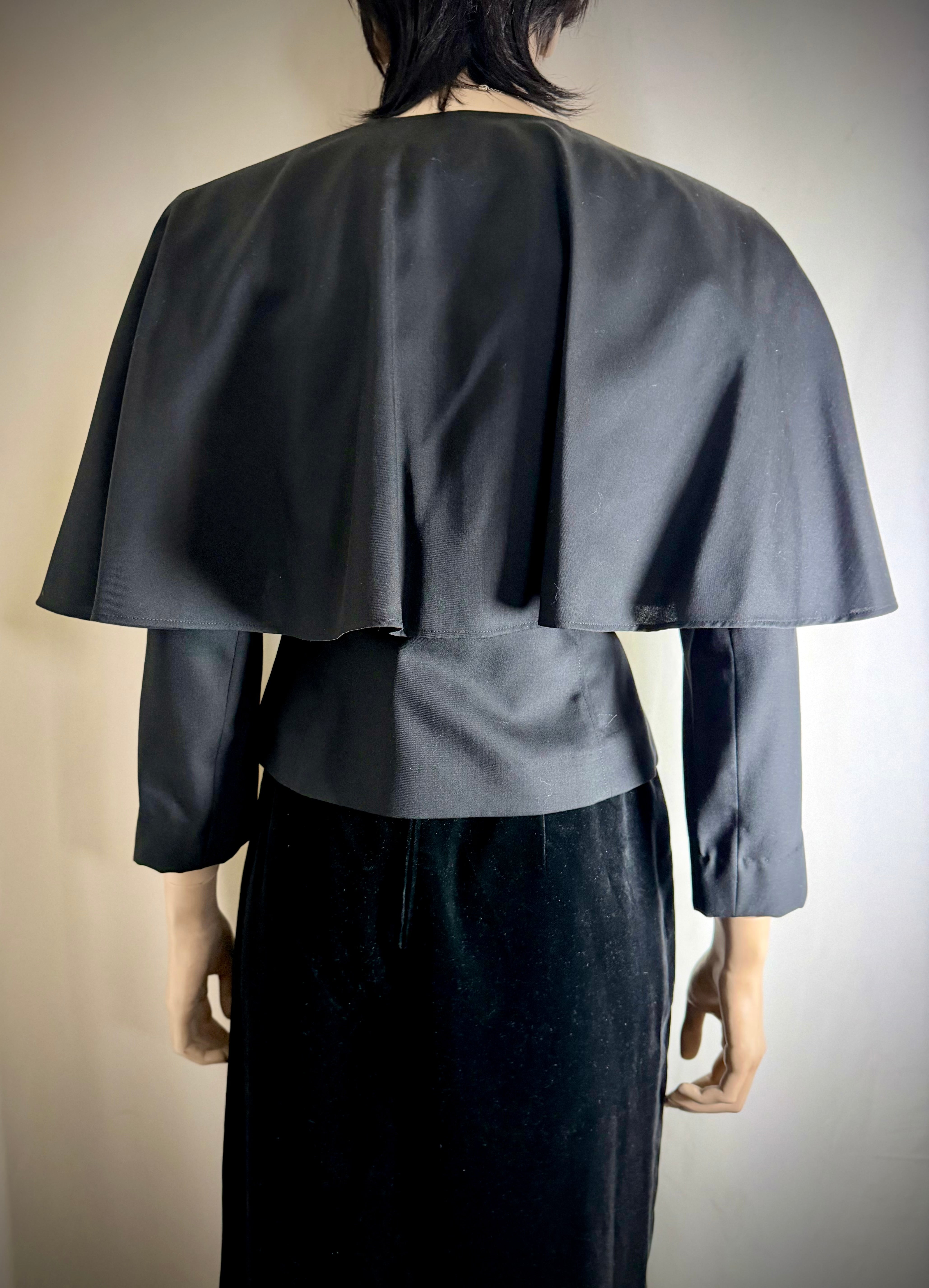 Chloé Black Formal Structured Cape Jacket