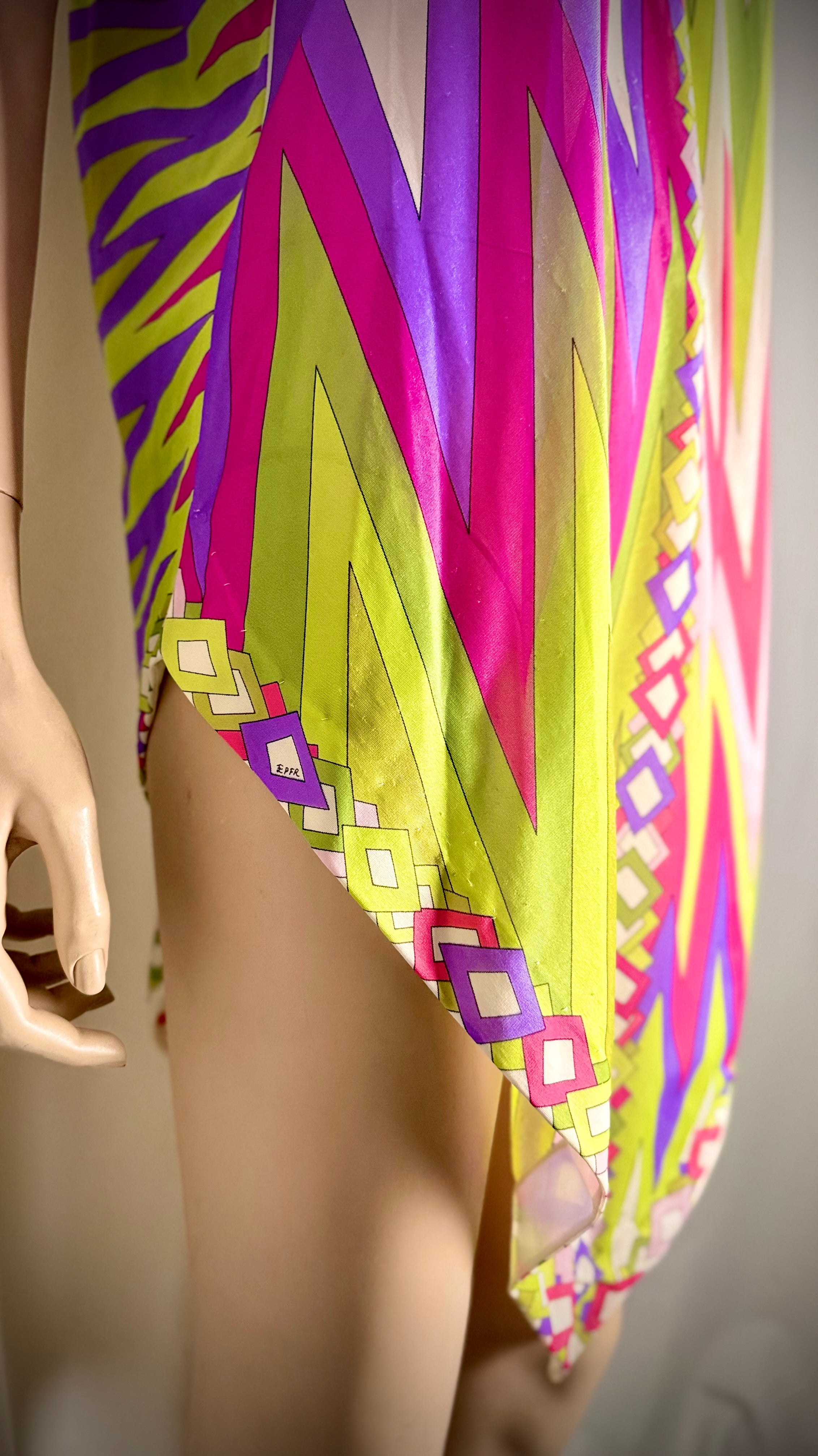 1960s Emilio Pucci for Formfit Rogers Silk Dress-Asymmetrical Cut