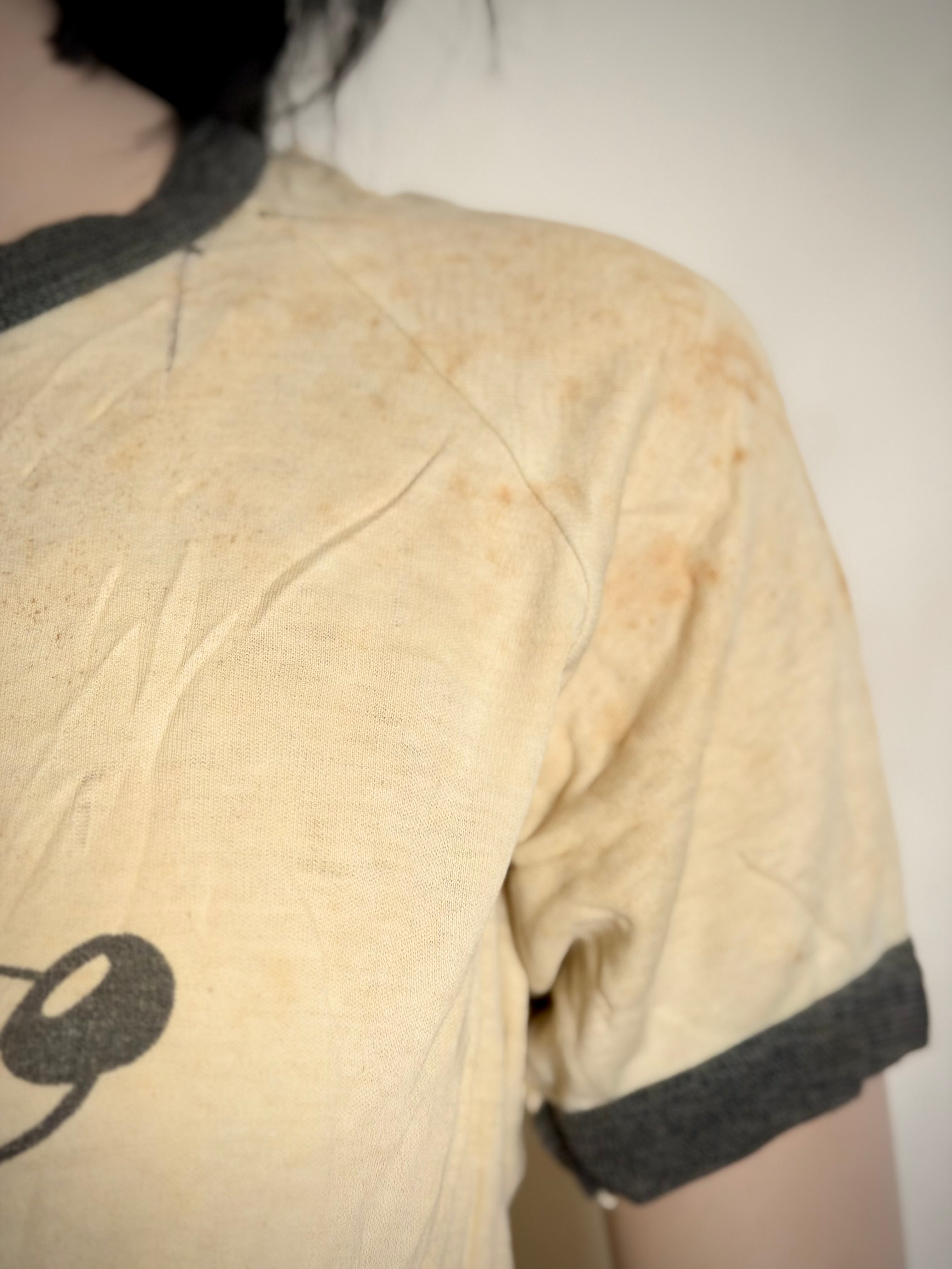 Rare Early Walt Disney Productions Mickey Mouse Ringer T-shirt Dating Most Likely to the Early 1960s.