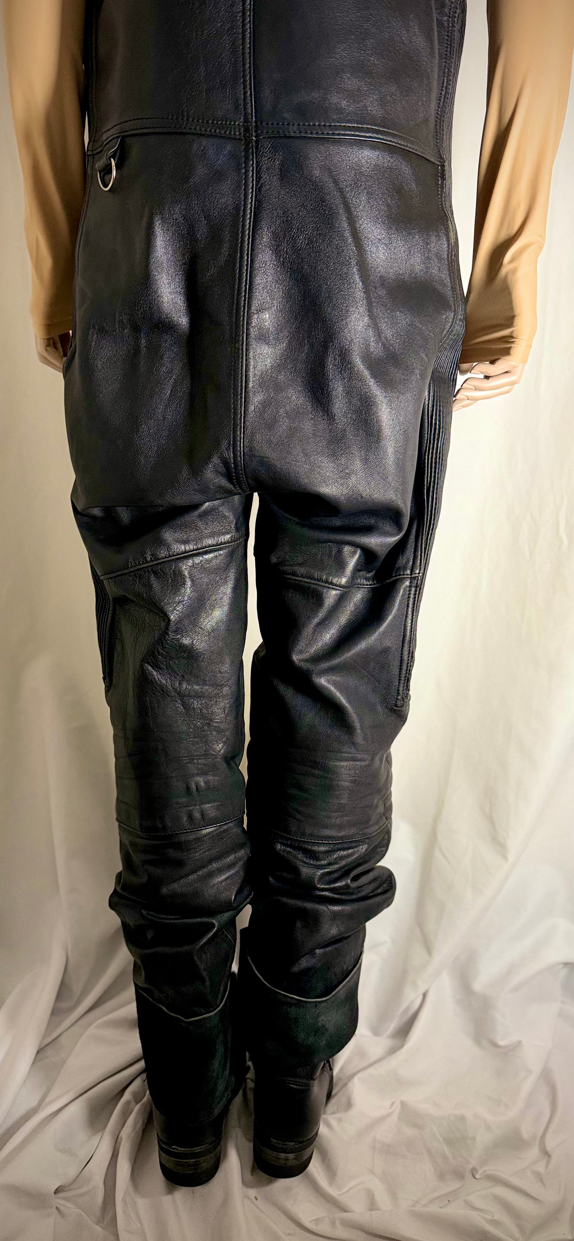 Hein Gericke Black Leather Motorcycle Overalls