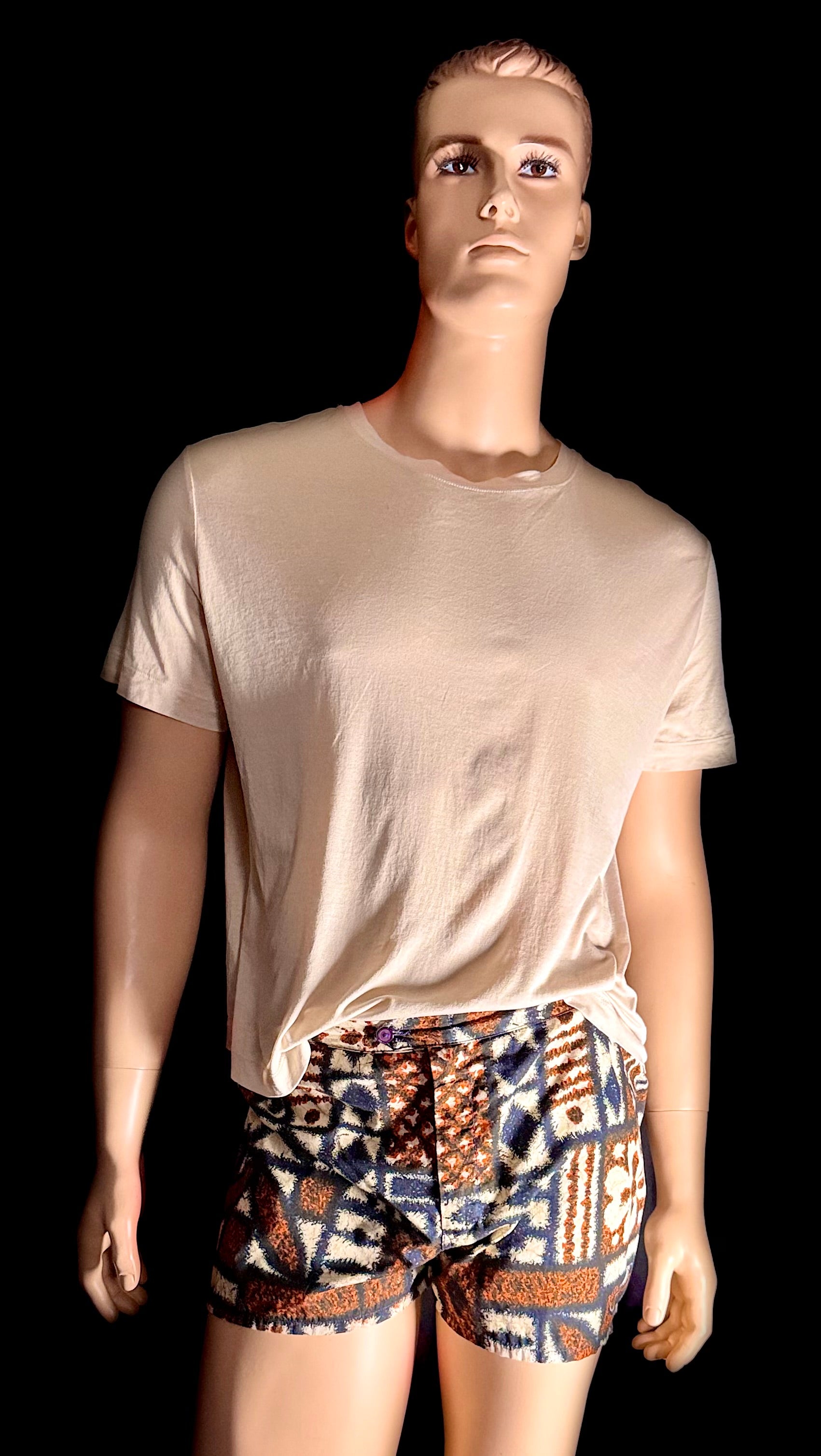 Rare 1950s Casben Swim Shorts - Atomic Tapa Print (Collectible)