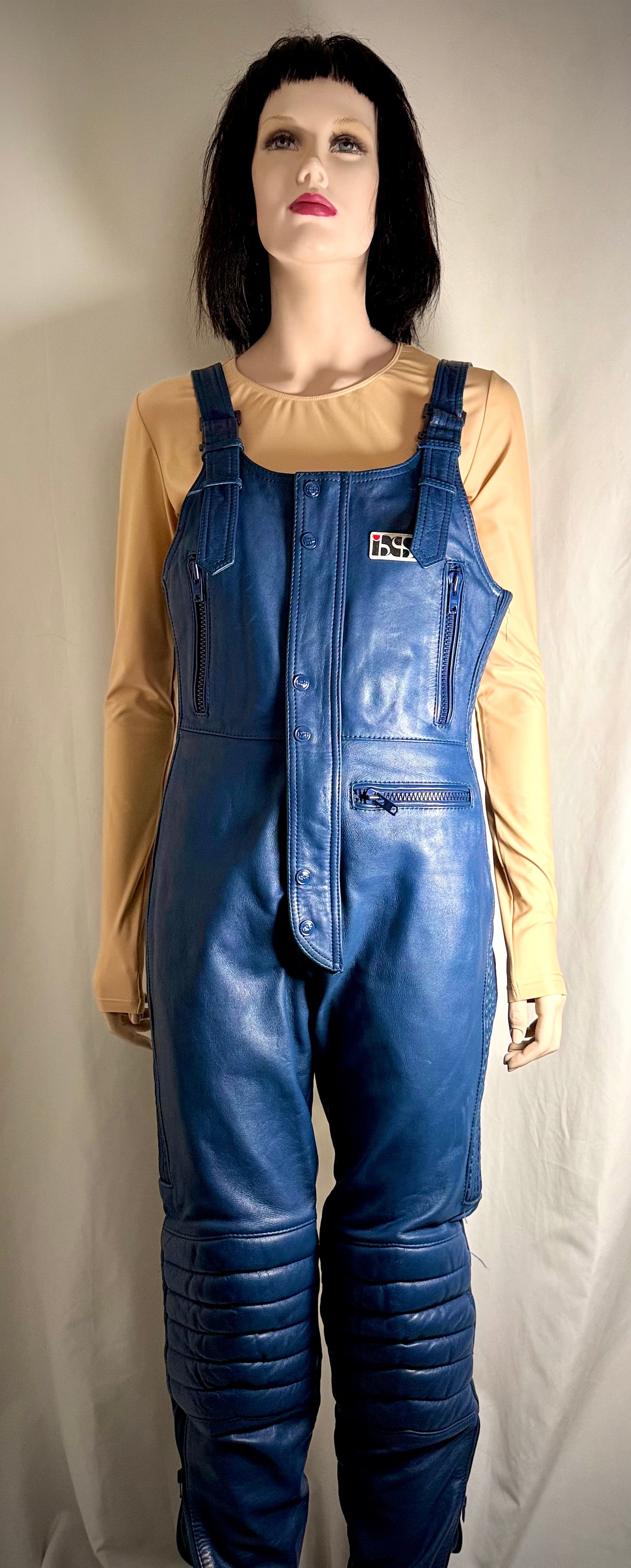 Vintage IXS Blue Leather Motorcycle Overalls -Rare