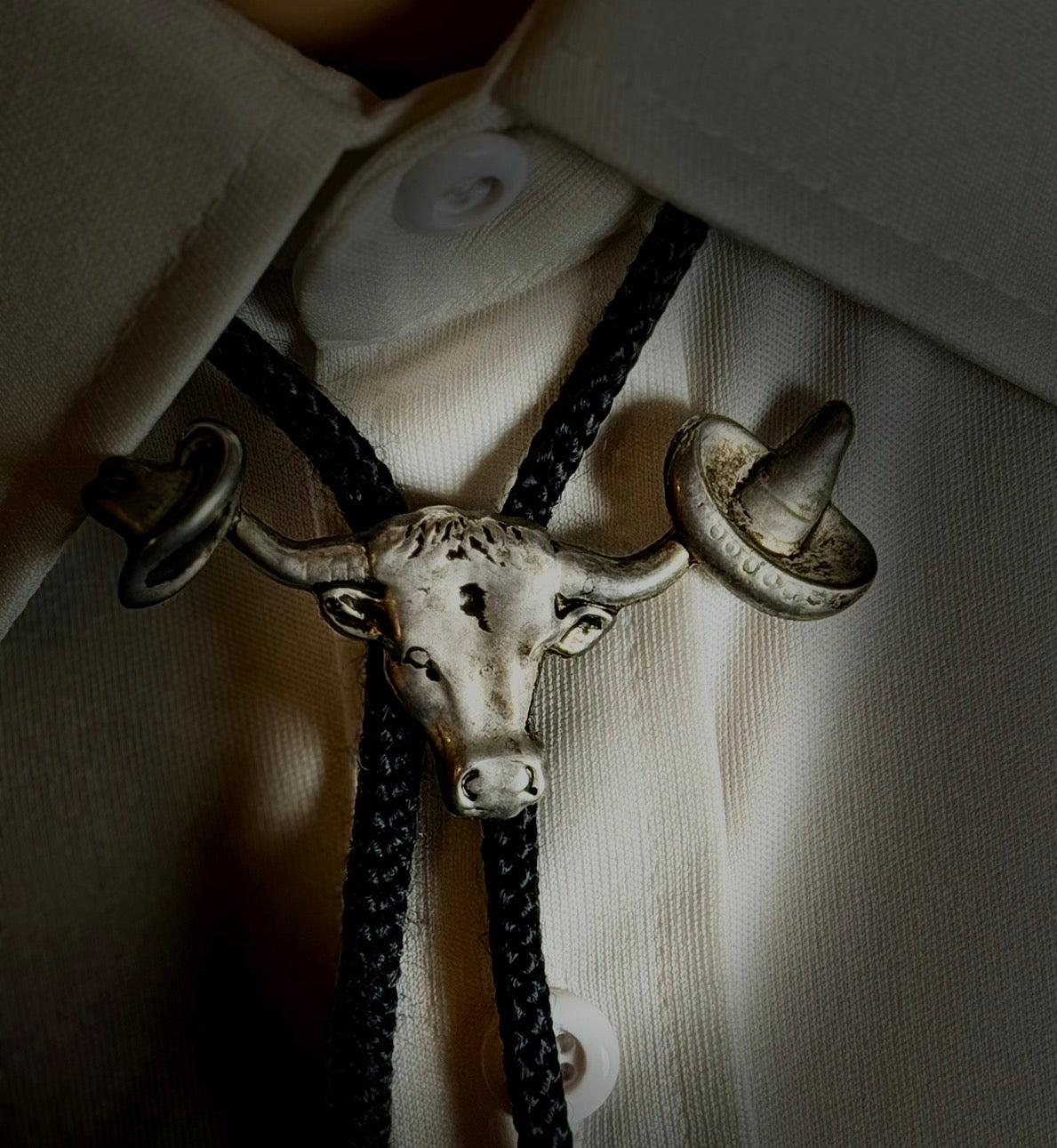 Vintage Bull Head Bolo Tie | Mid-Century Western