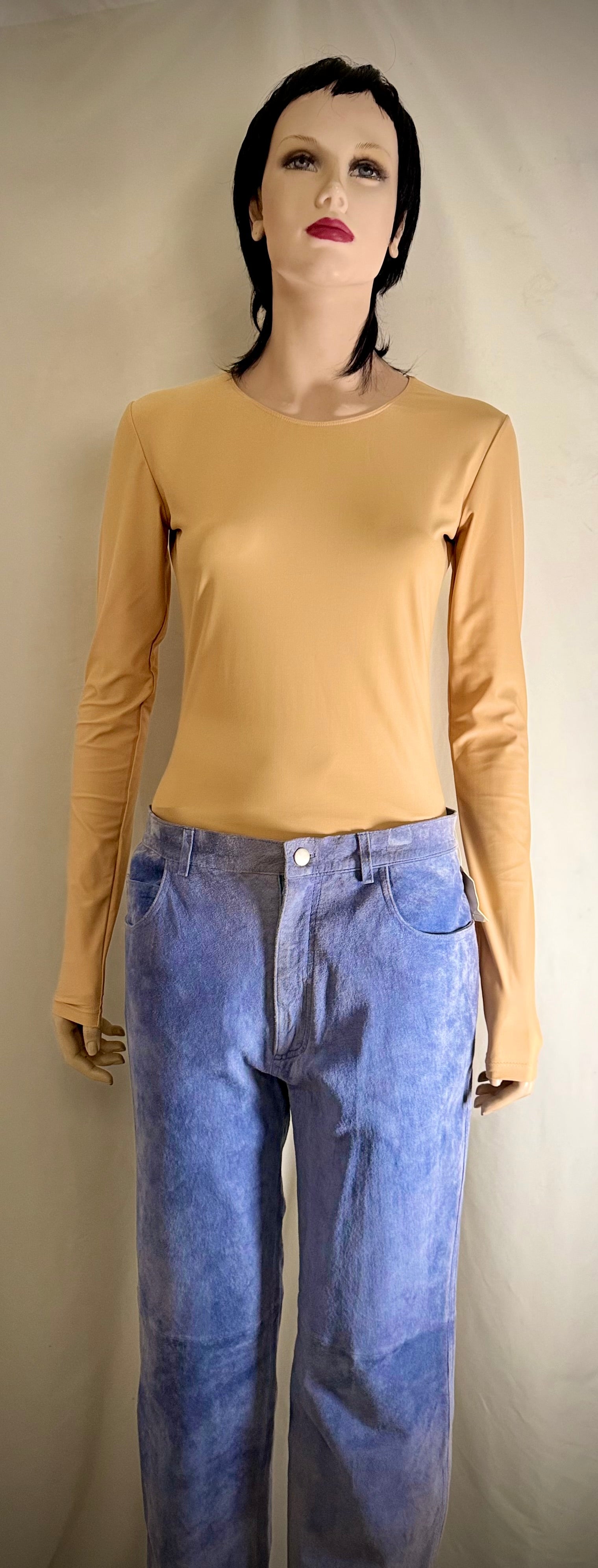 Early 90s Deadstock Powder-Blue Genuine Suede Jeans