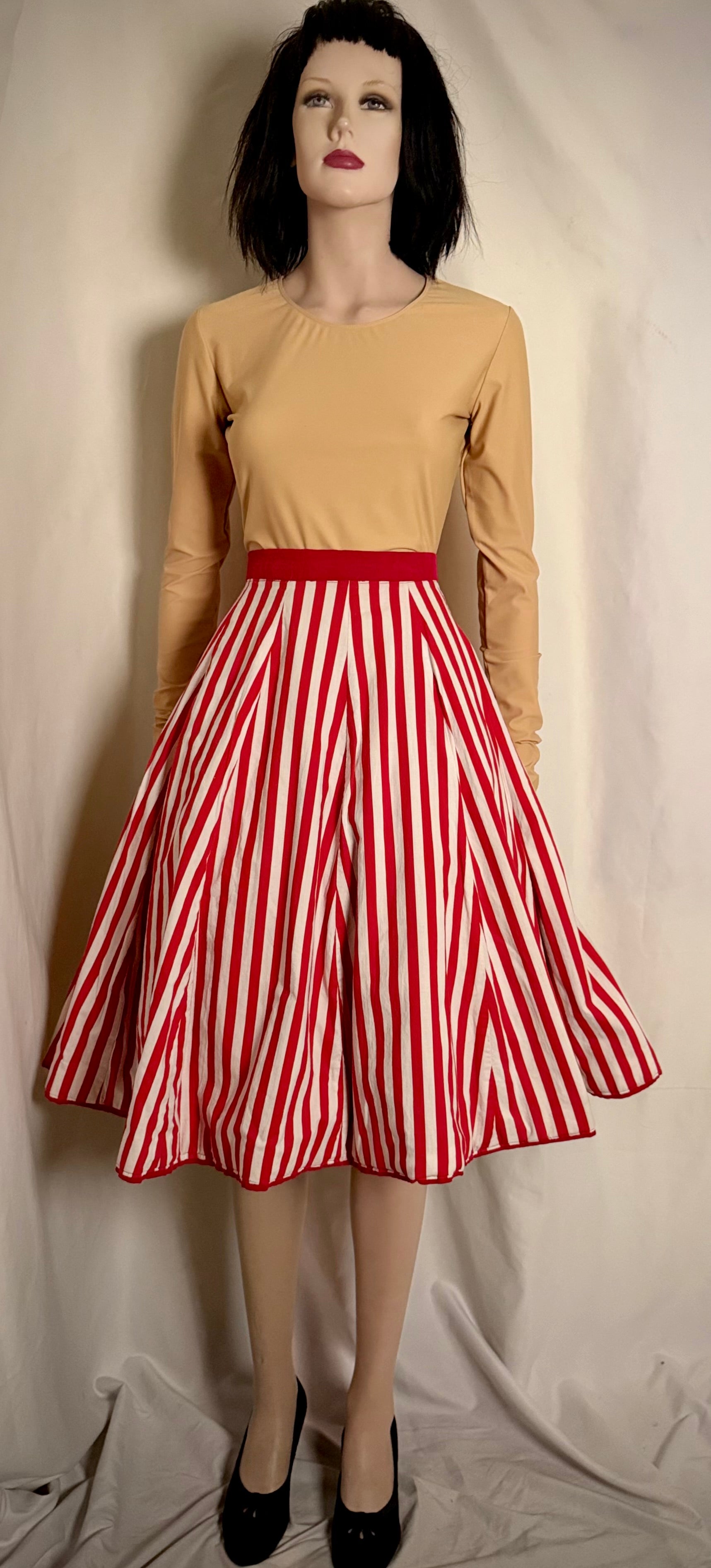 Reversible Red Corduroy Circle Skirt