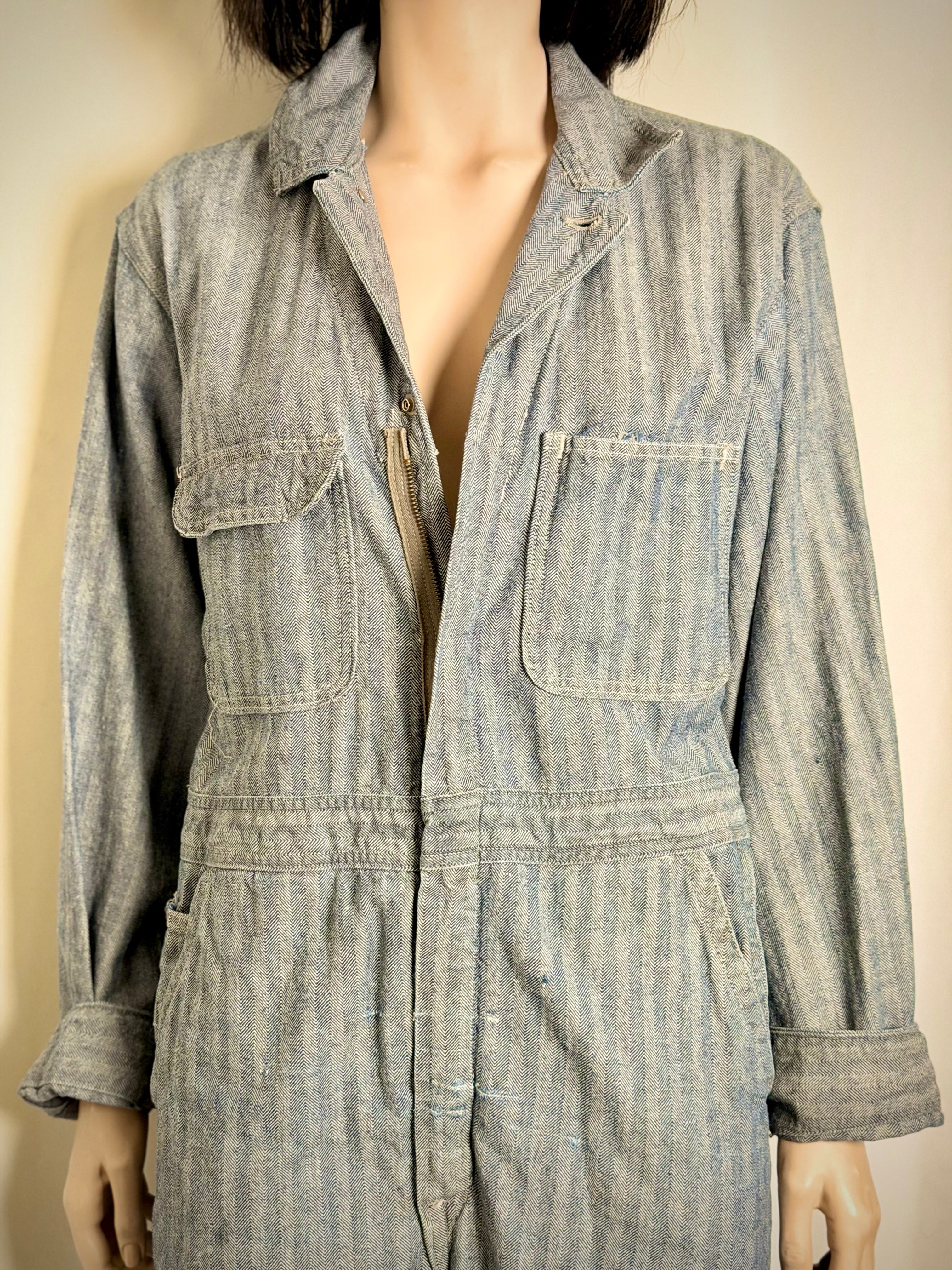 1960s USA Striped Workwear Overalls - Unisex