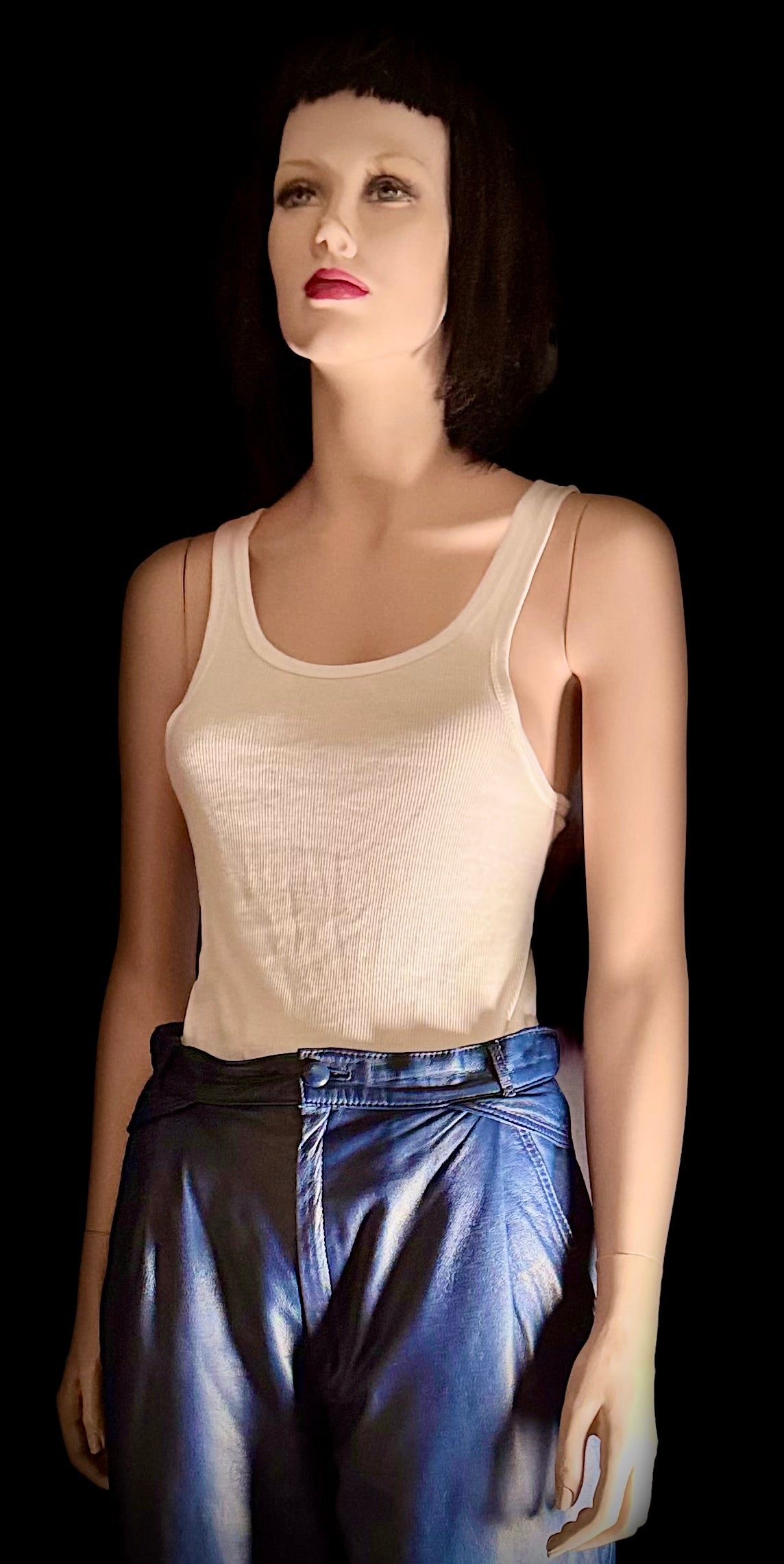 Vintage Butter-Soft Navy Leather Pants