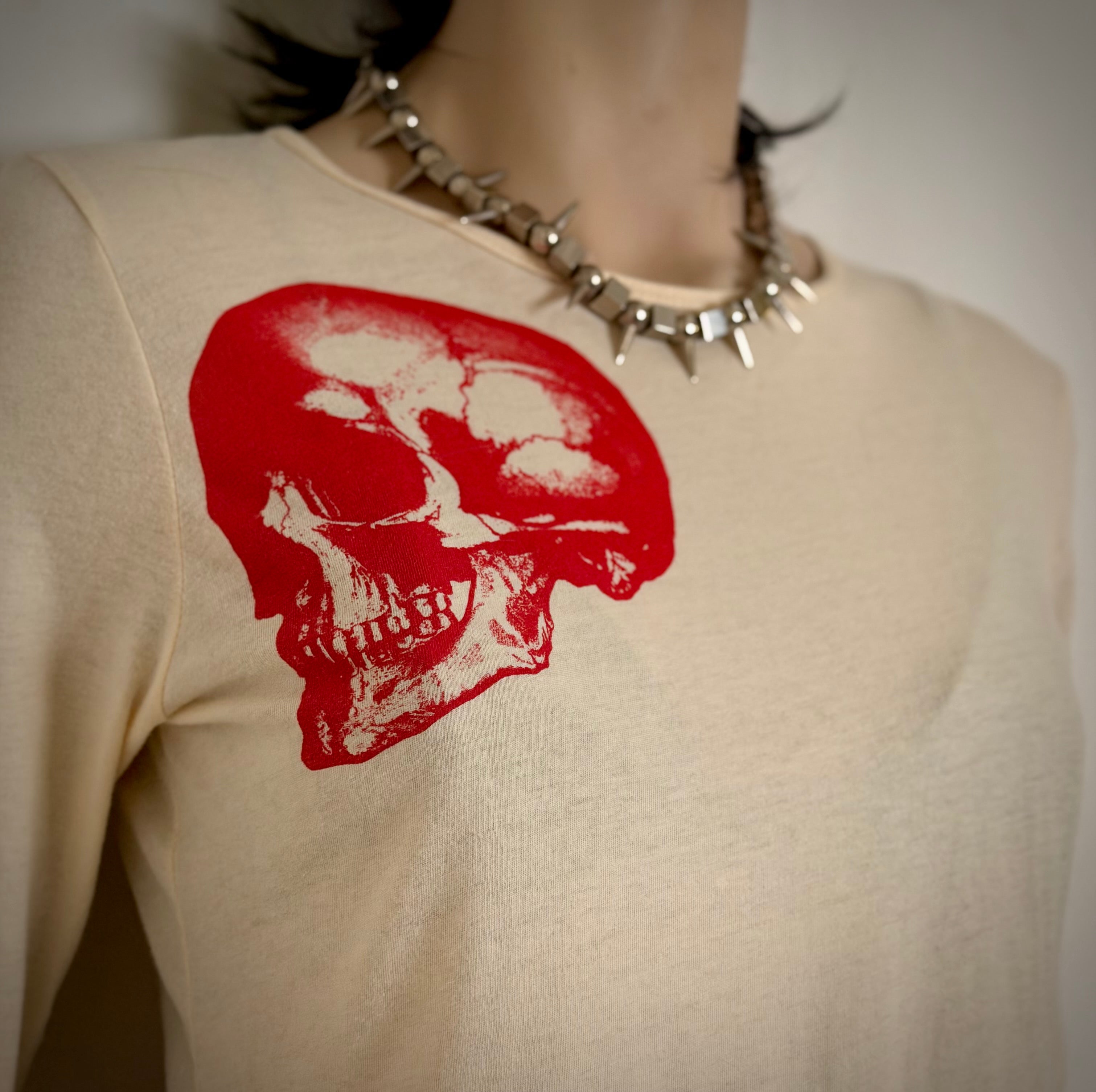 Vintage Libertine Pink Skull Print Long Sleeve Top