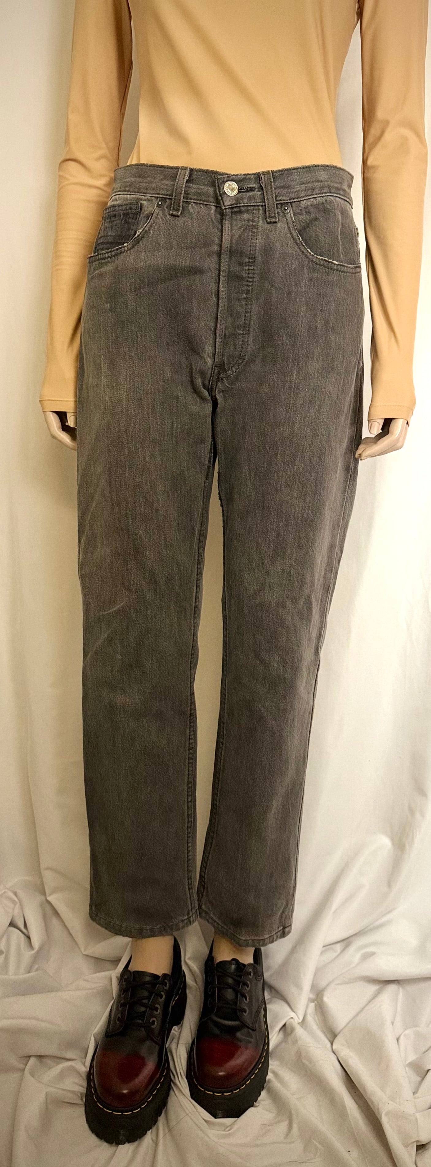 1990s Levi’s Grey Denim Jeans - Minimalist Cut