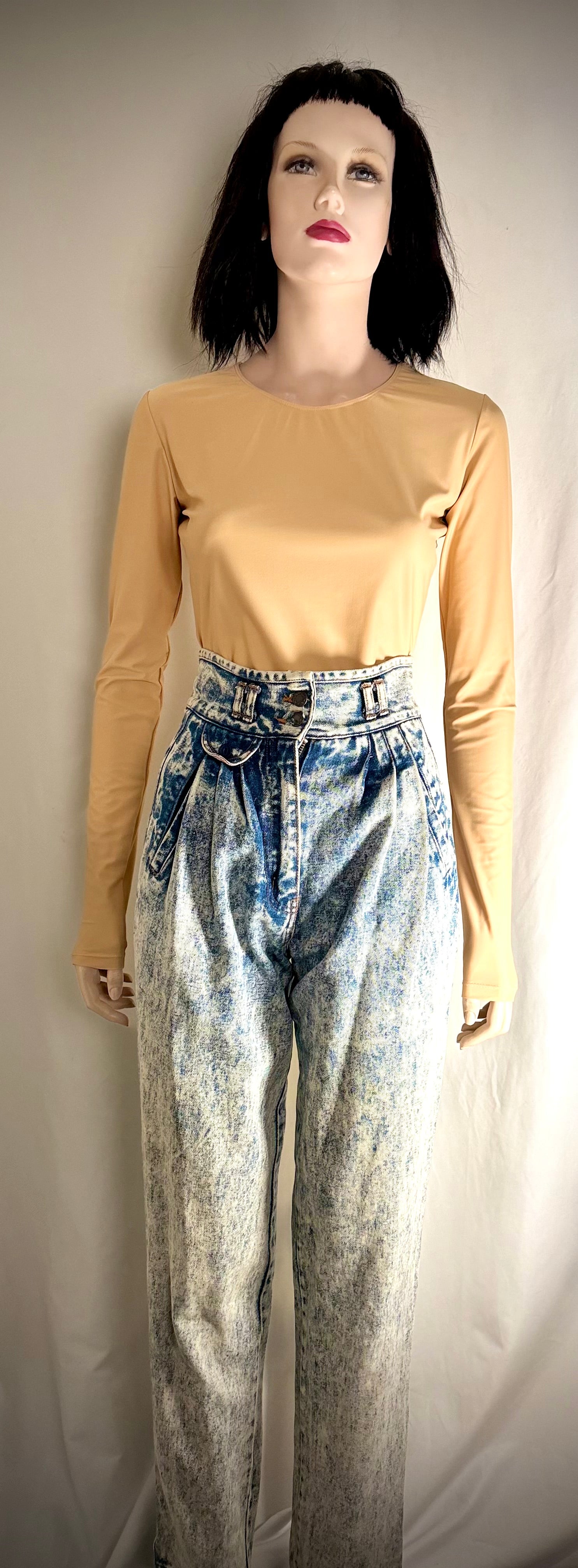 Vintage 1980s High-Rise Pleated Jeans

Sculptural Waist | Acid Wash Denim