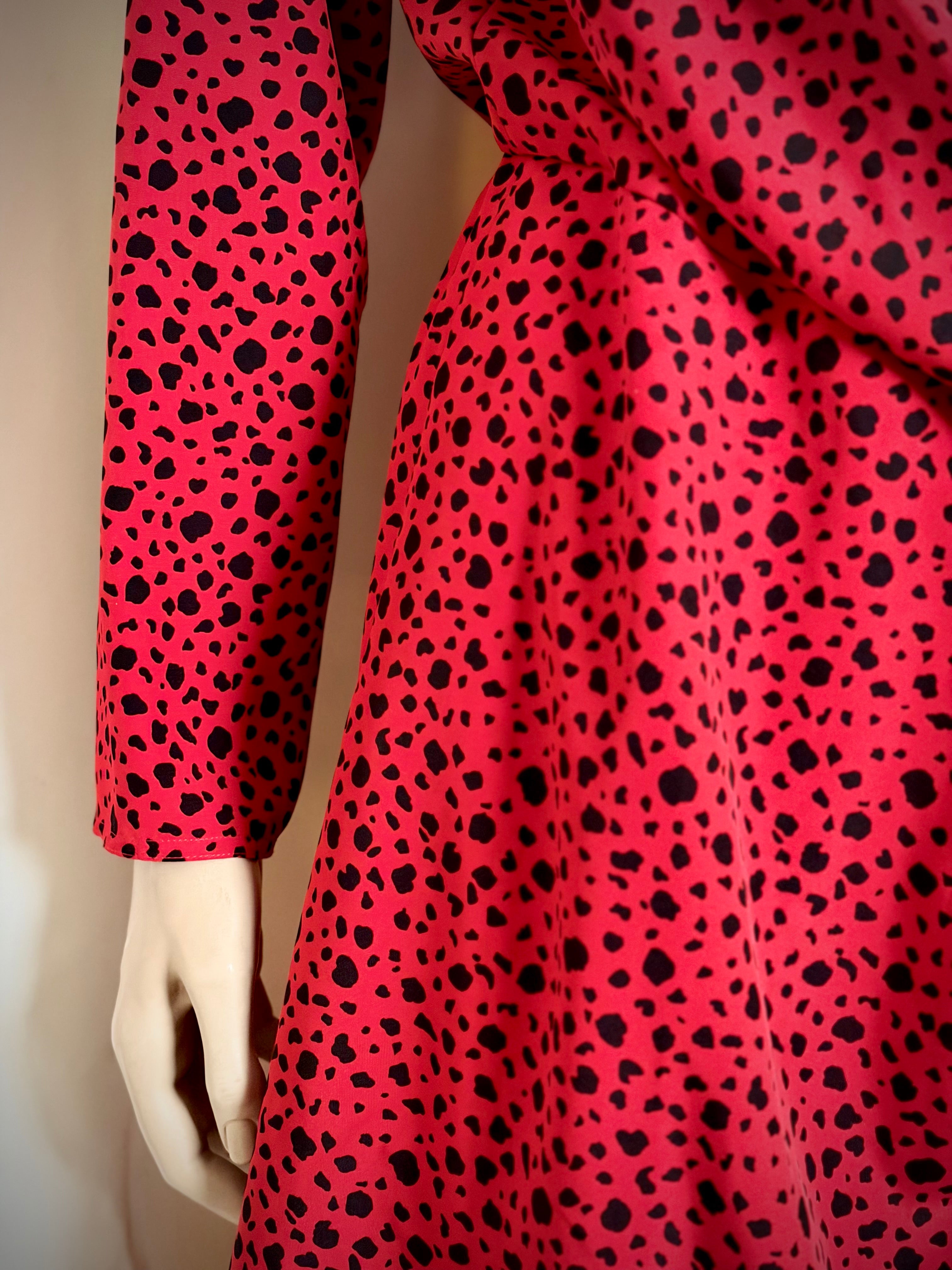 1980s New York Leopard Spot Wrap Dress