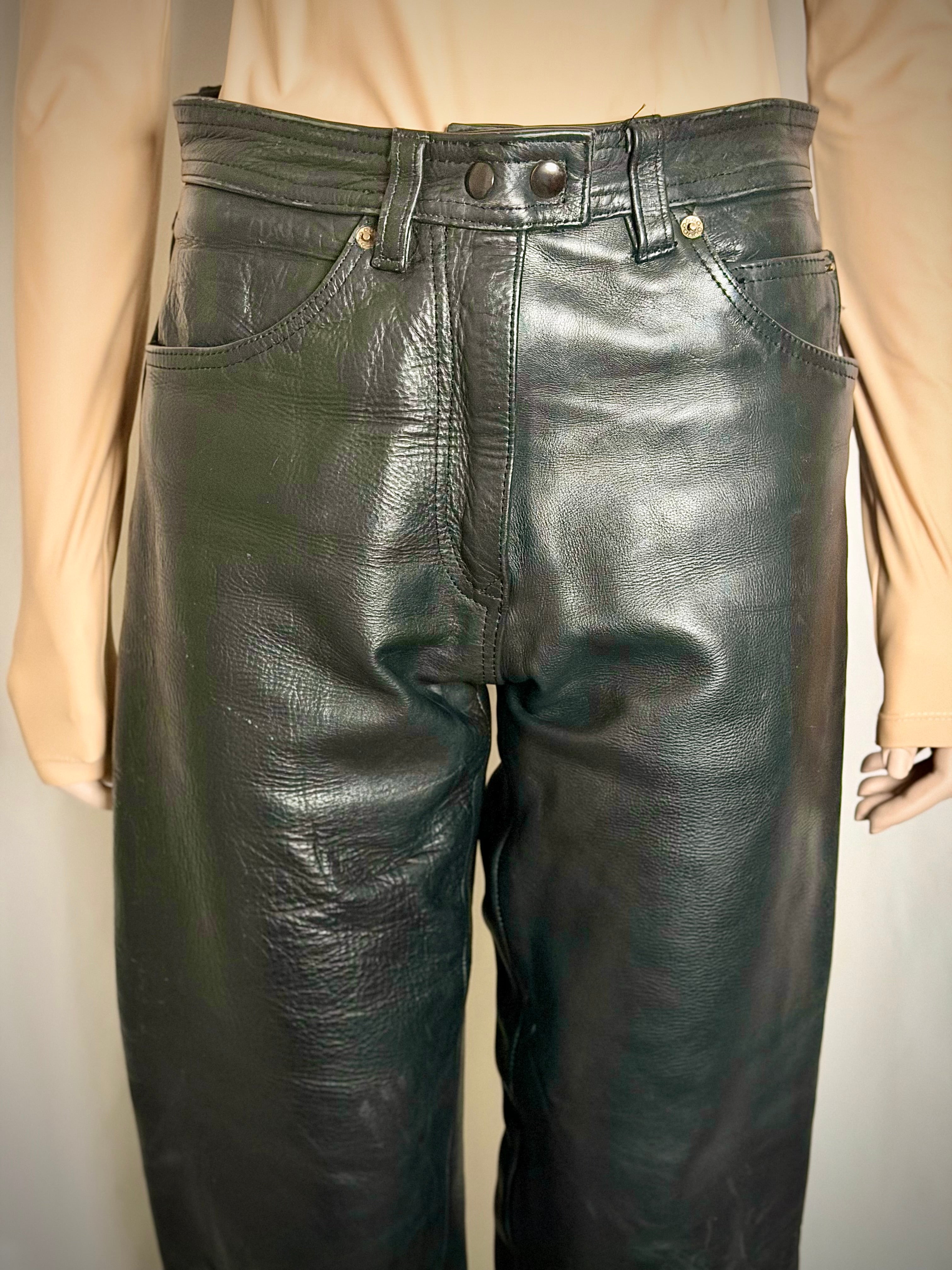 Heavyweight Vintage Leather Pants with Hide Variation - Rare