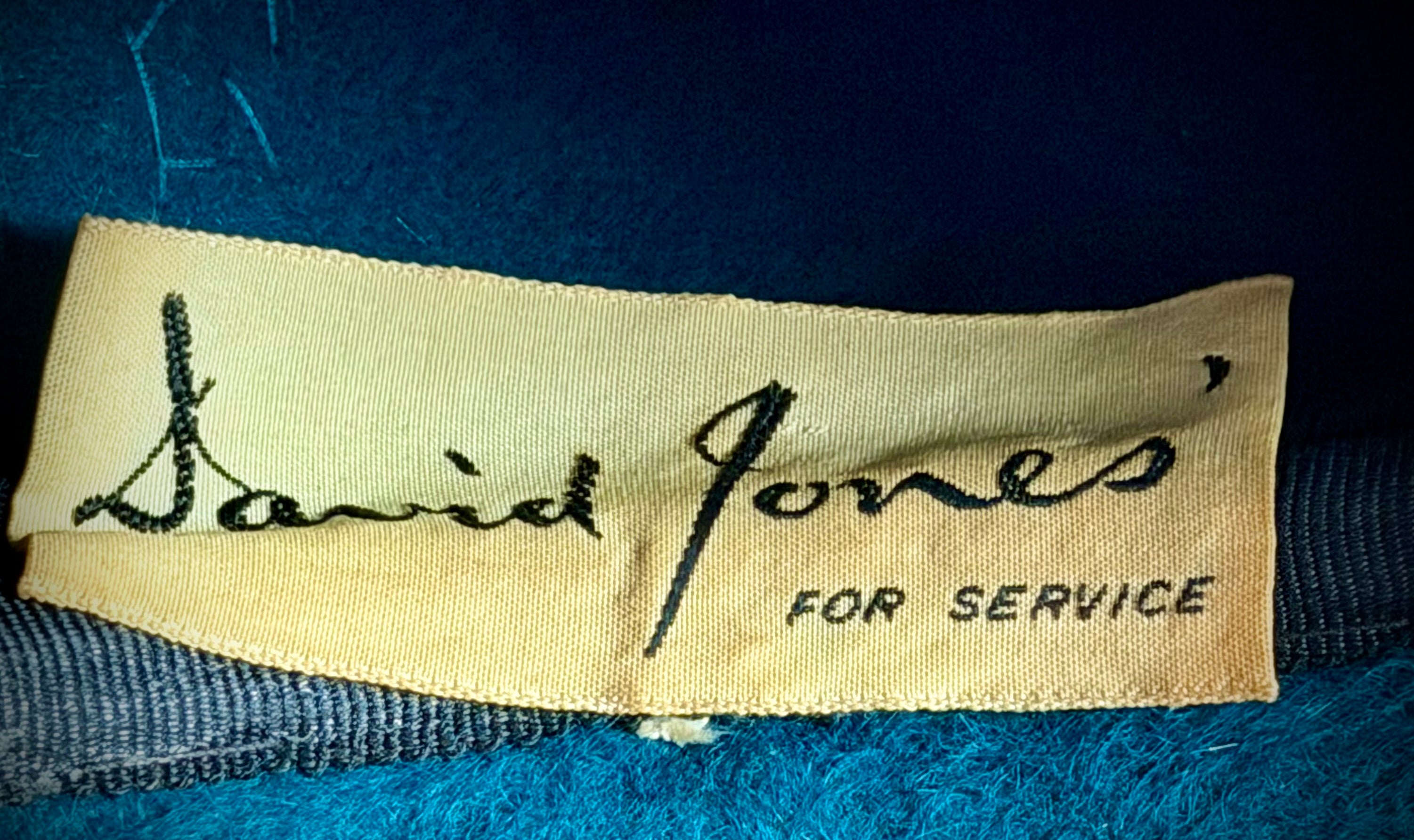 1960s Teal Felt Tilt Hat-David Jones Service Millinery | Sculptural Mid-Century Couture Style