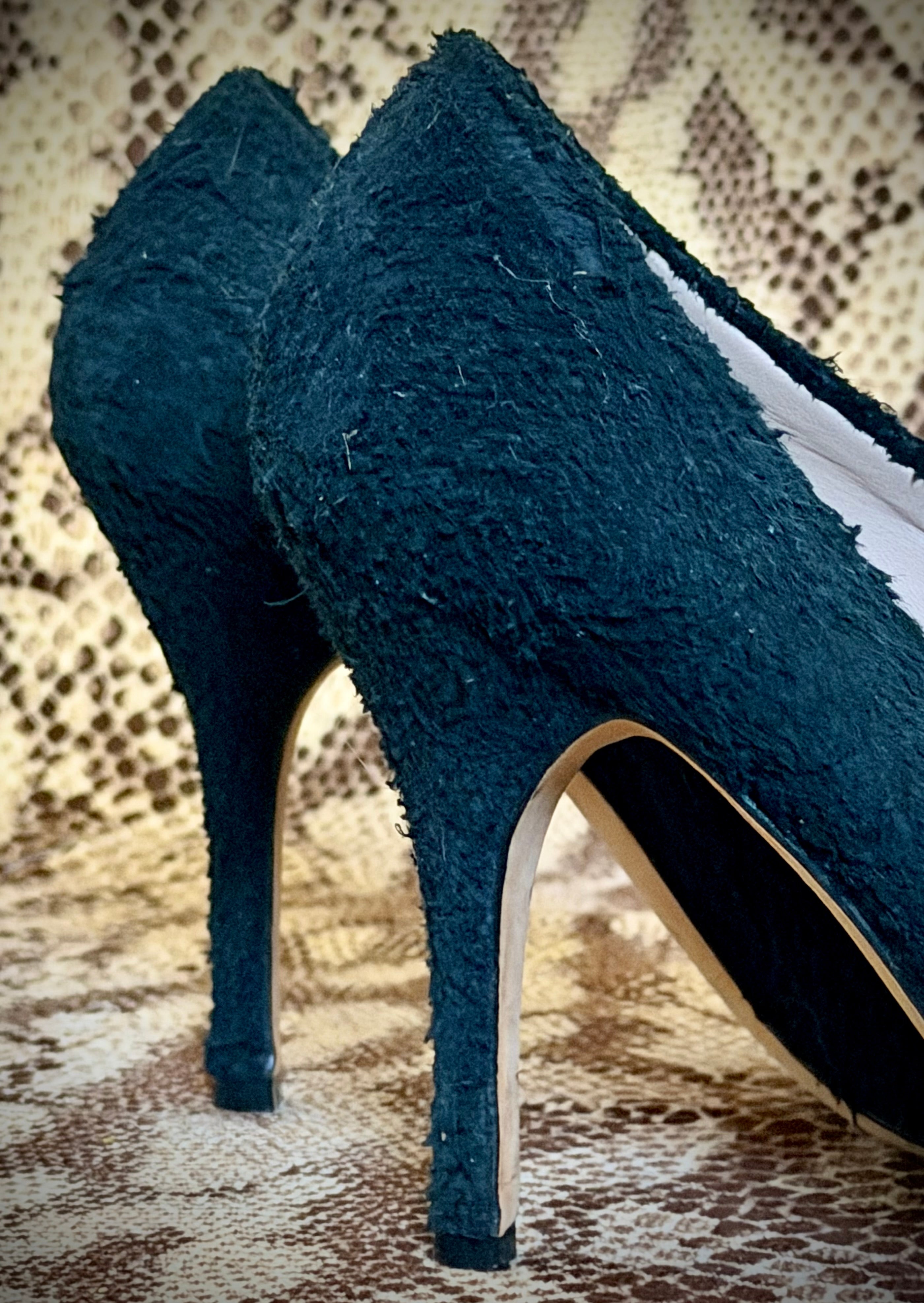 Helmut Lang Textured Haircalf Pumps | Made In Italy