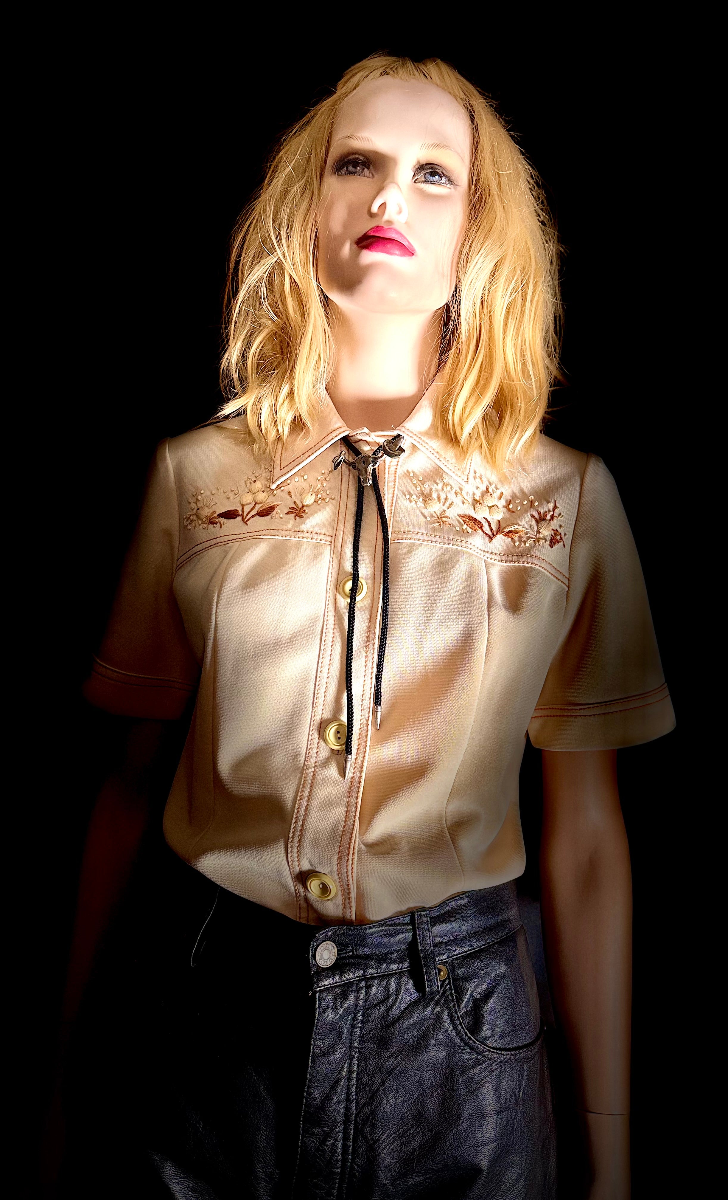 Vintage 1960s–70s Embroidered Western Shirt | Hong Kong Made