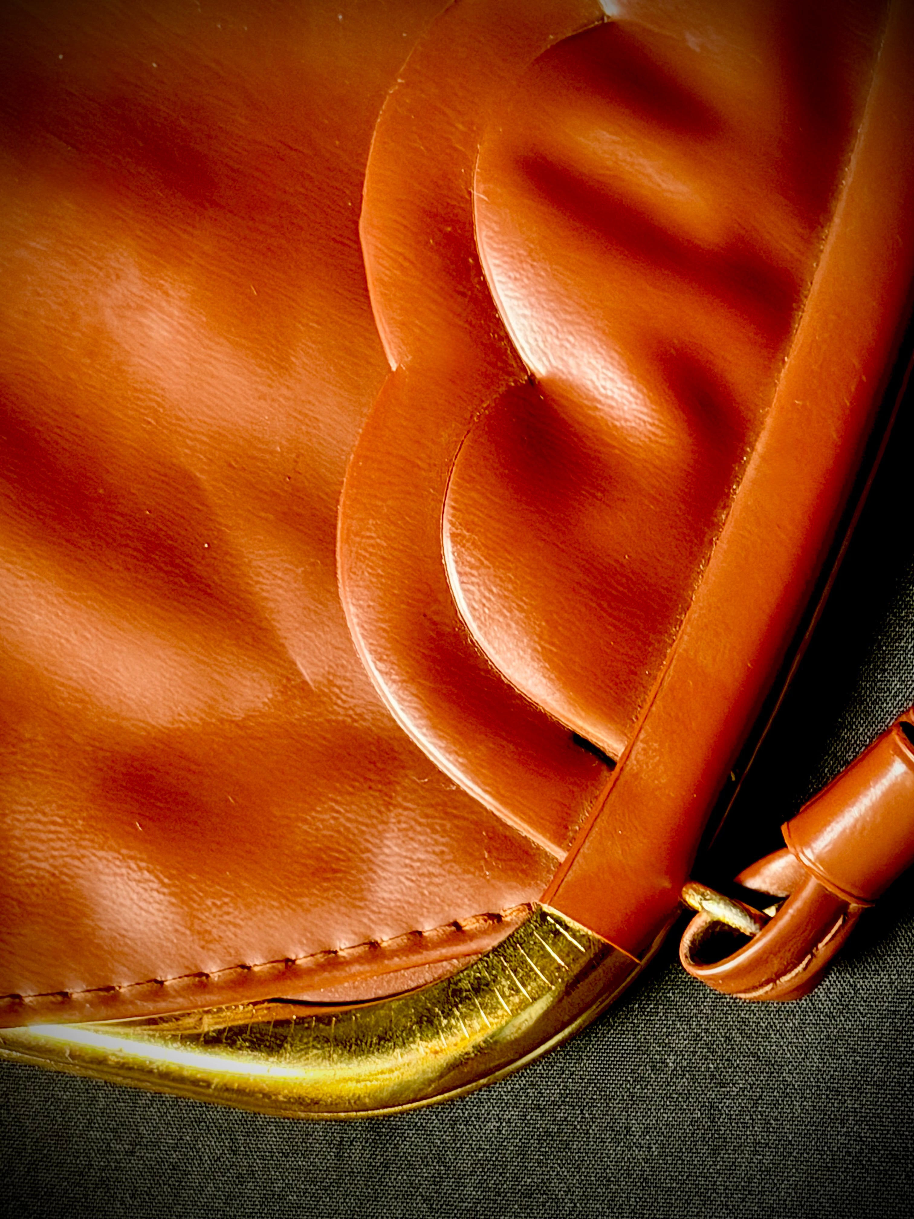 Late 1950s Sculptural Frame Bag with Scalloped Detail and Original Contents (Dijene Antacid, Ephemera)