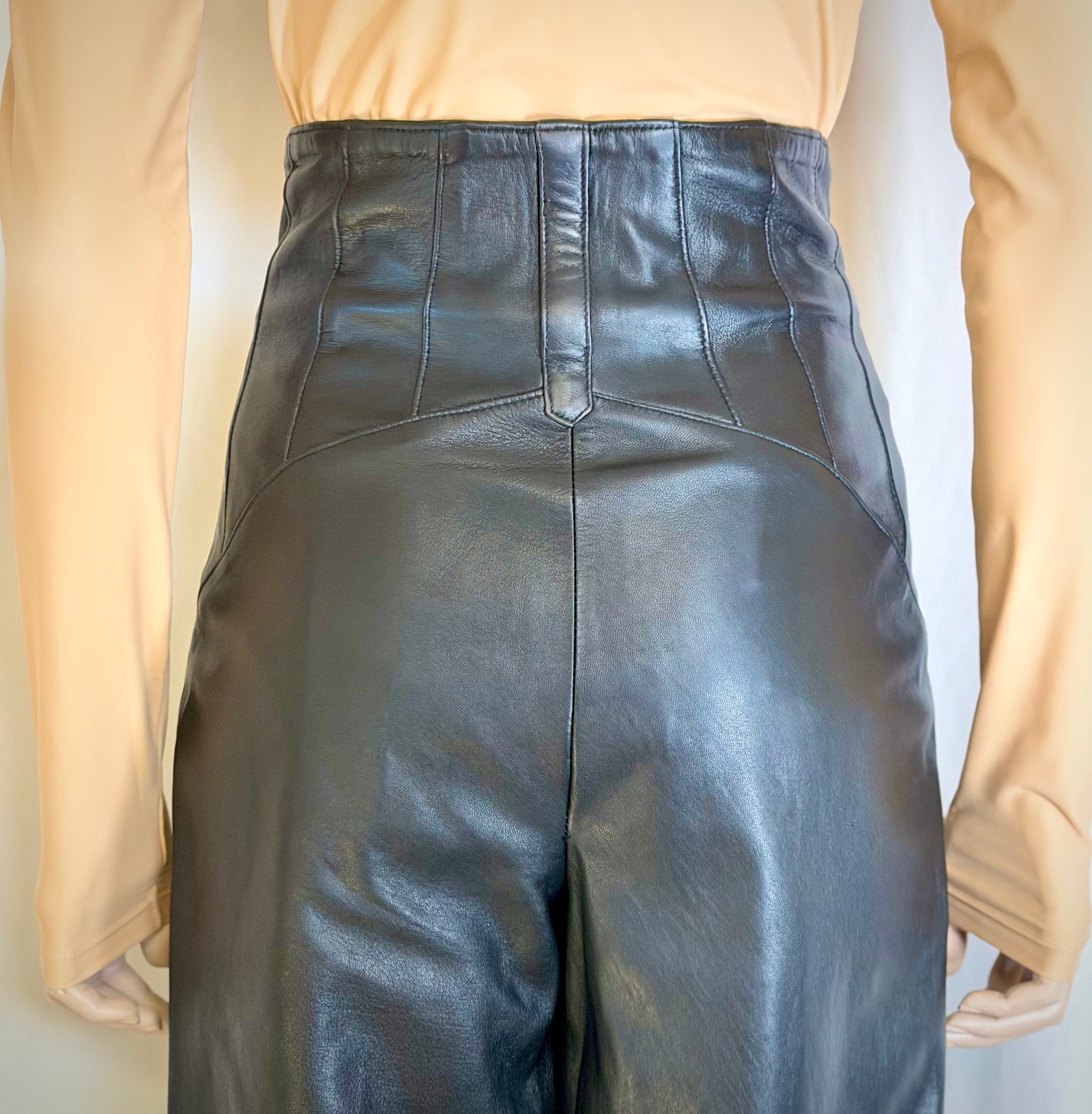 Vintage Black High-Waisted “Buttery Soft” Leather Pants