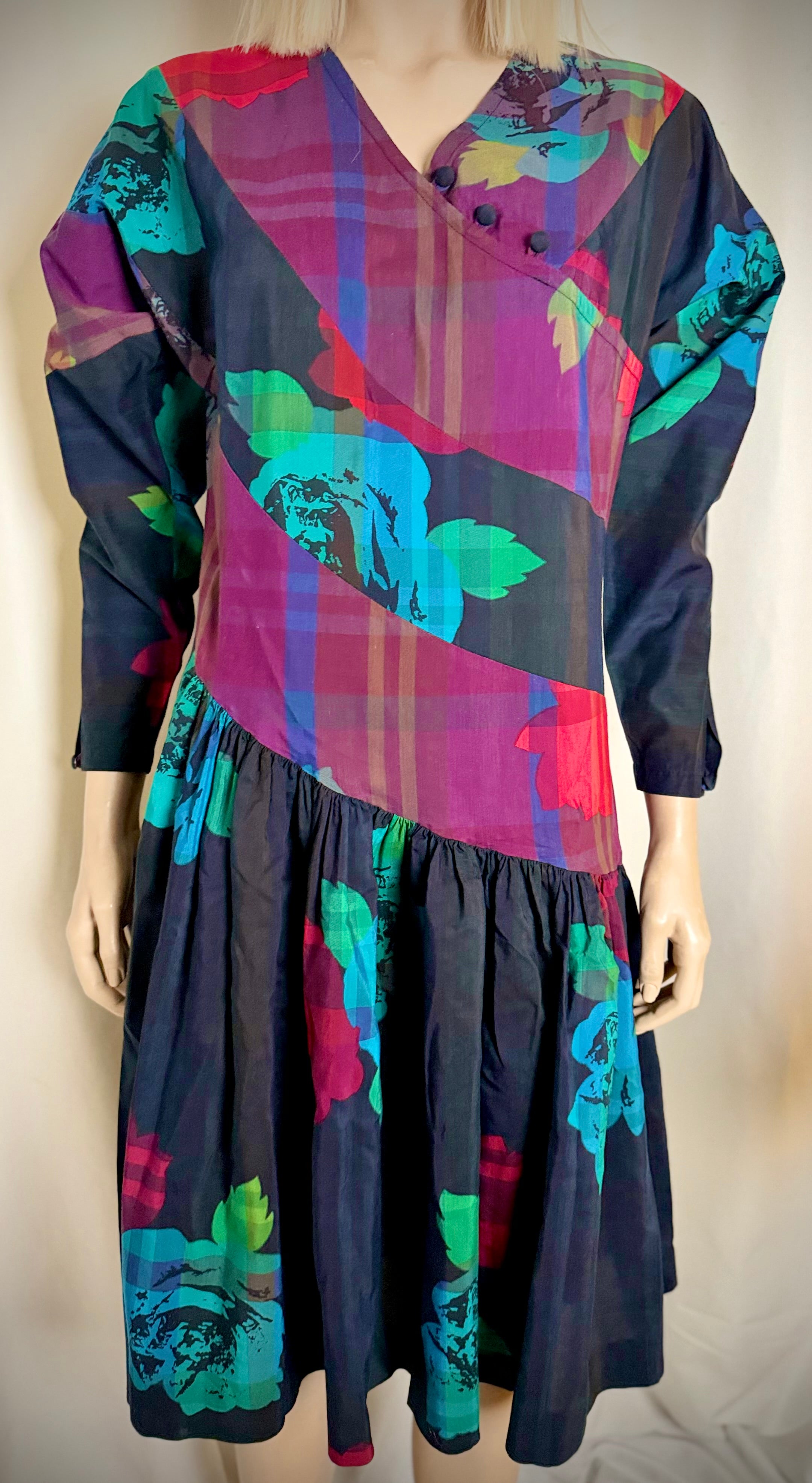 1980s Chacok Romance Printed Dress - Made In France
