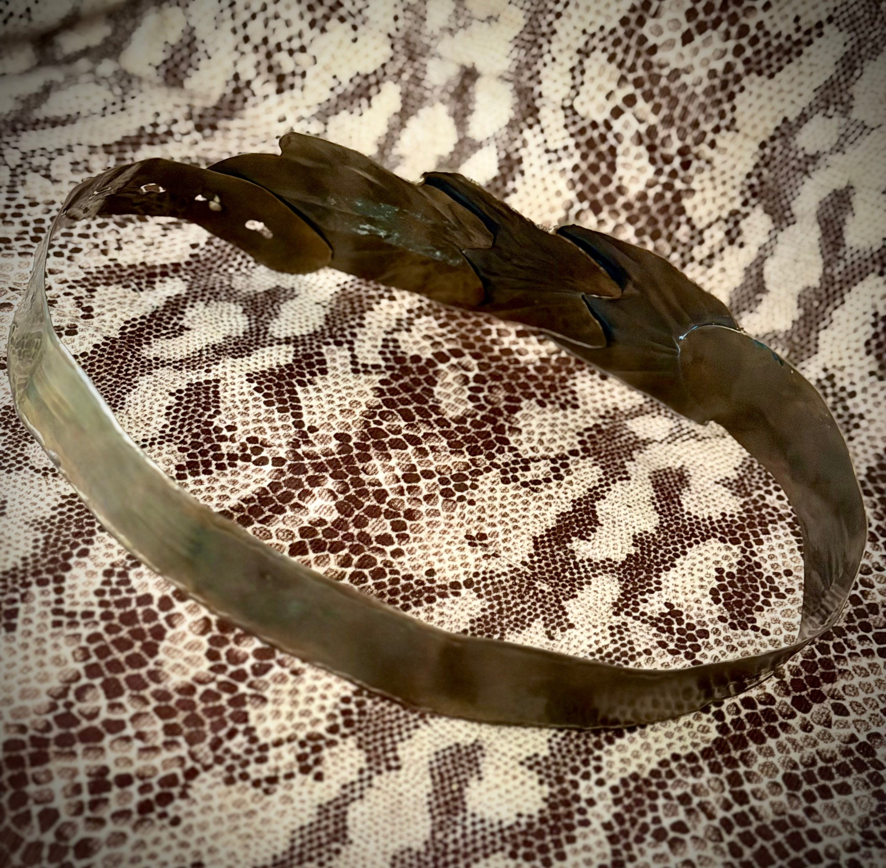 1980s Burnished Brass Brutalist Belt
