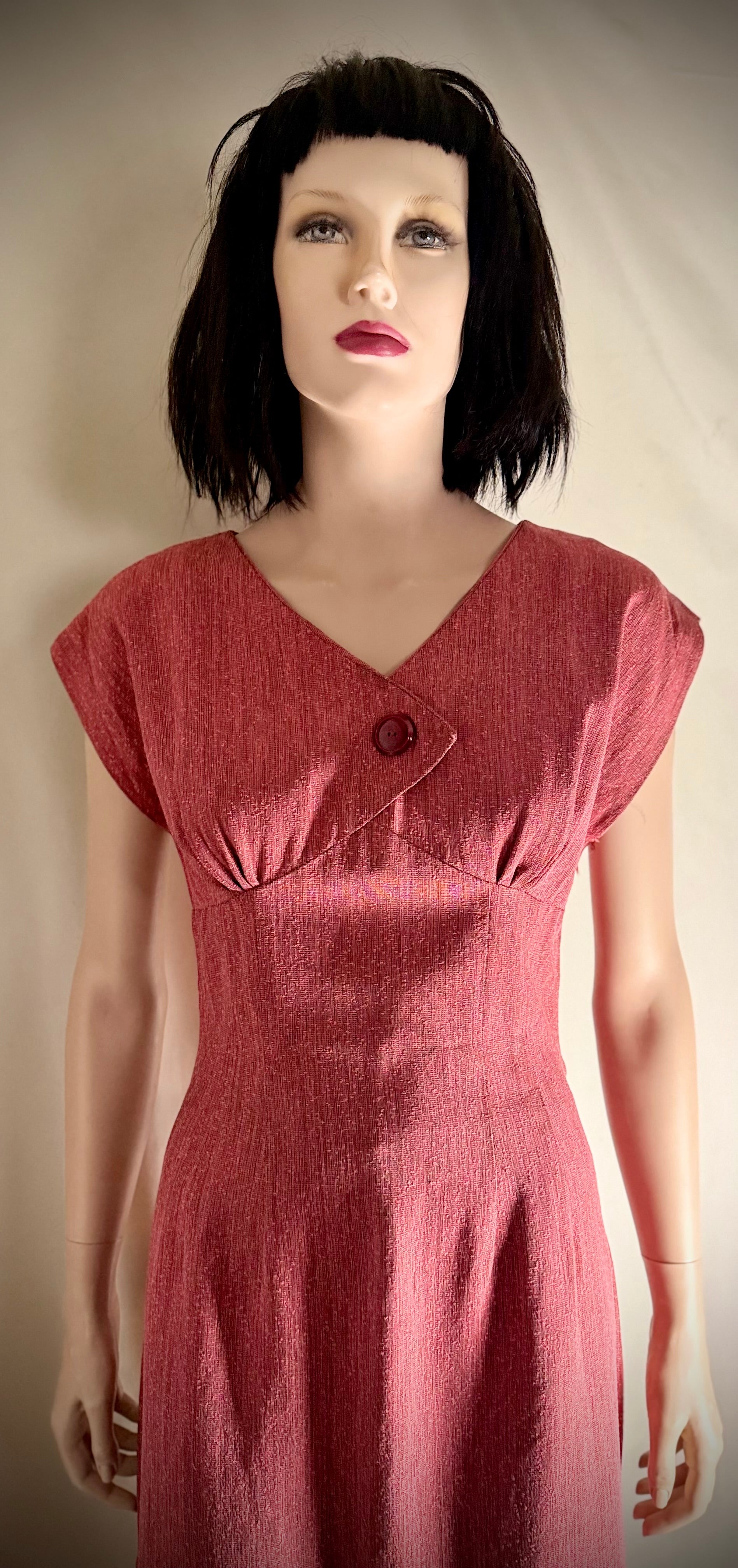 1960s Textured Slub Weave Dress