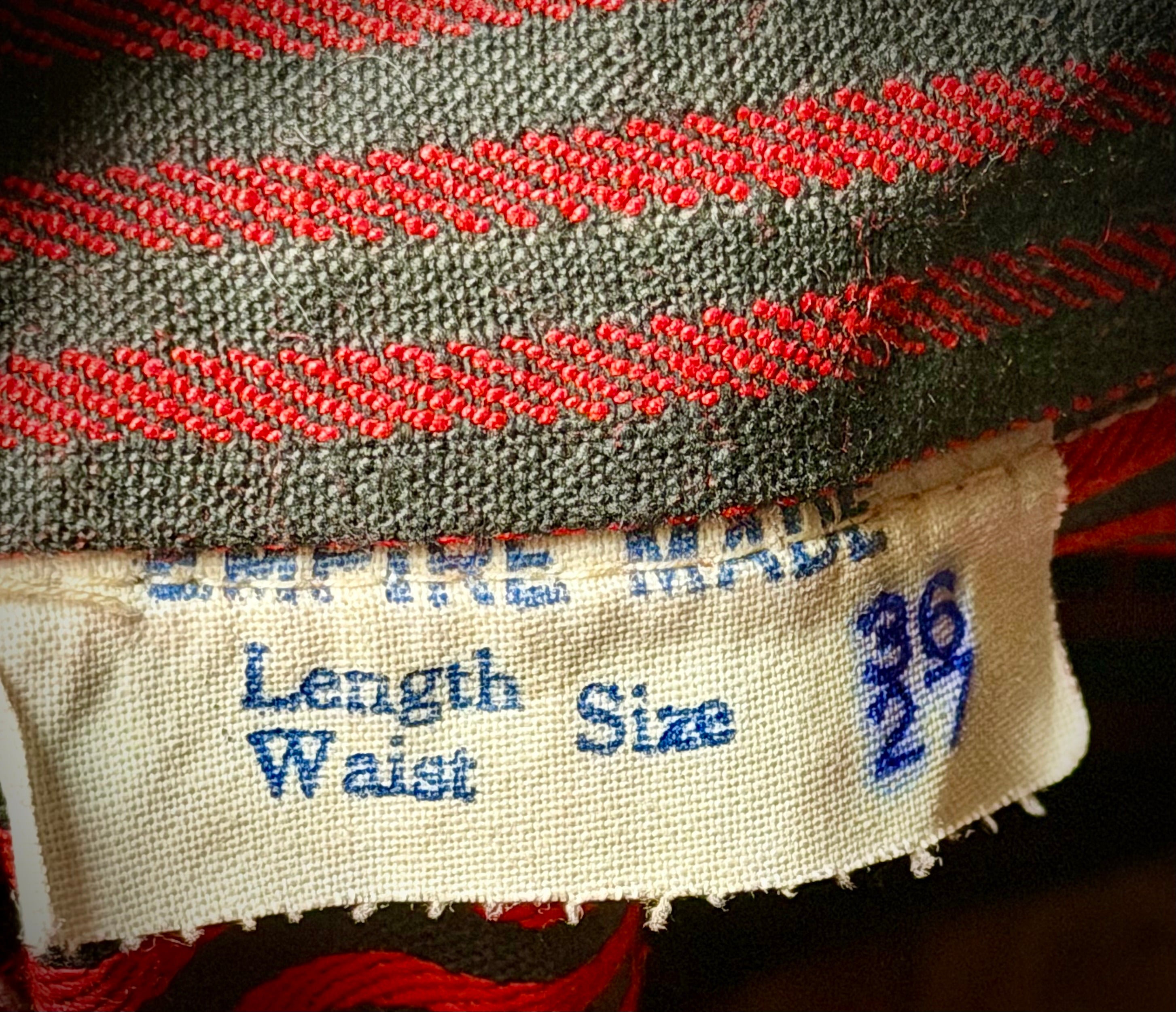 Deadstock 1960s Red and Black Striped Slim Cut Pants  | Utility Trousers – XS