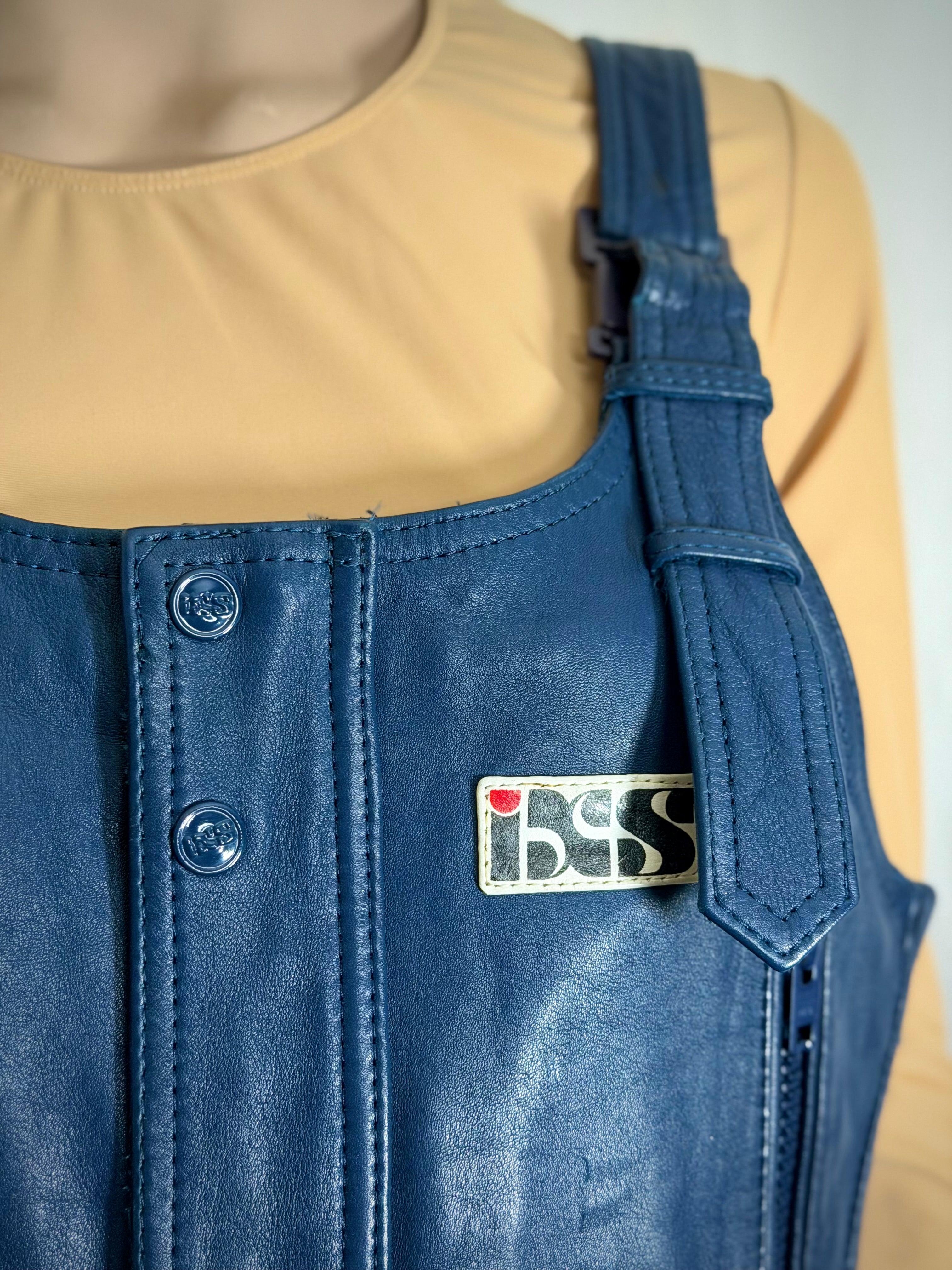 Vintage IXS Blue Leather Motorcycle Overalls -Rare