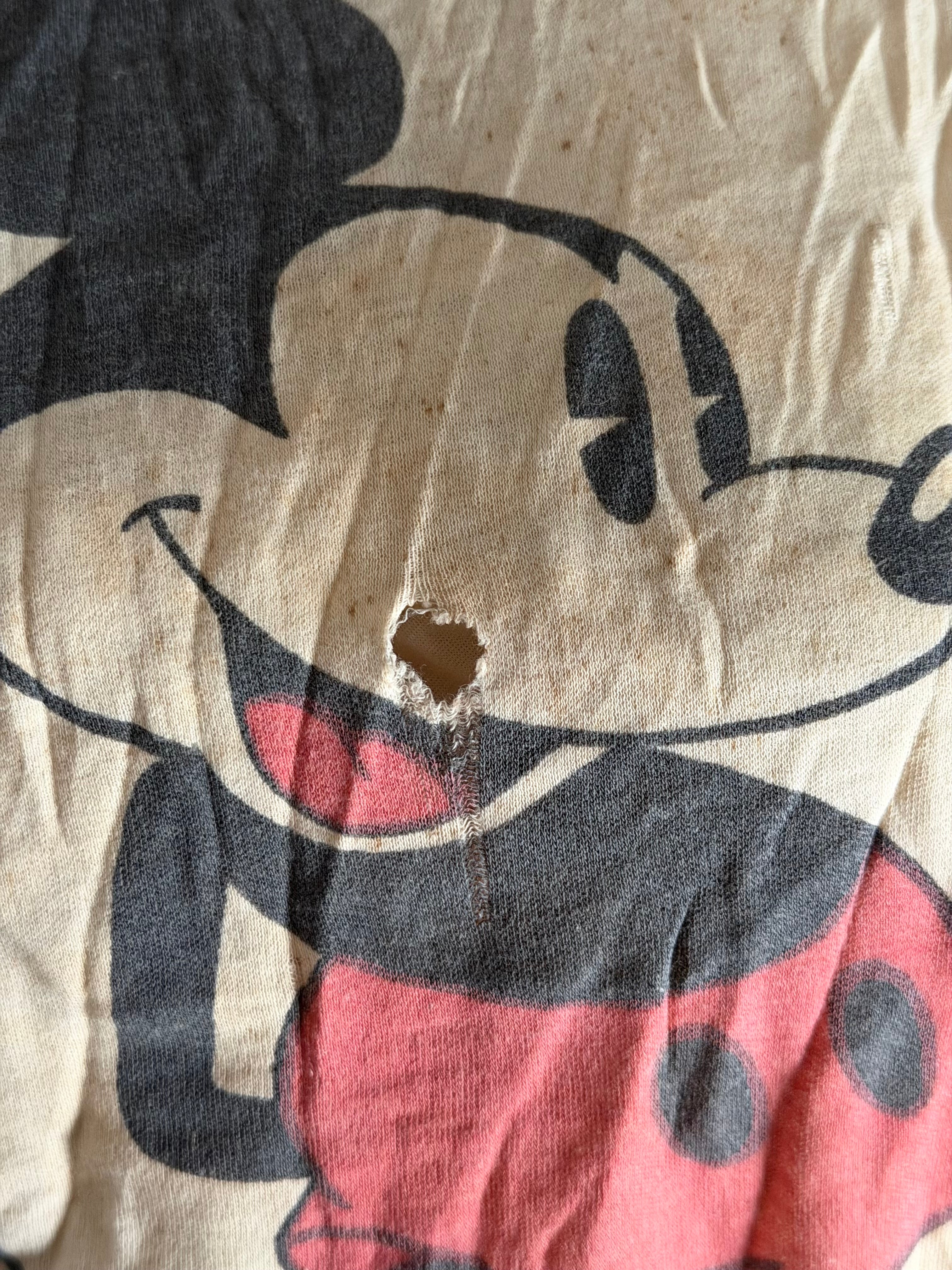 Rare Early Walt Disney Productions Mickey Mouse Ringer T-shirt Dating Most Likely to the Early 1960s.