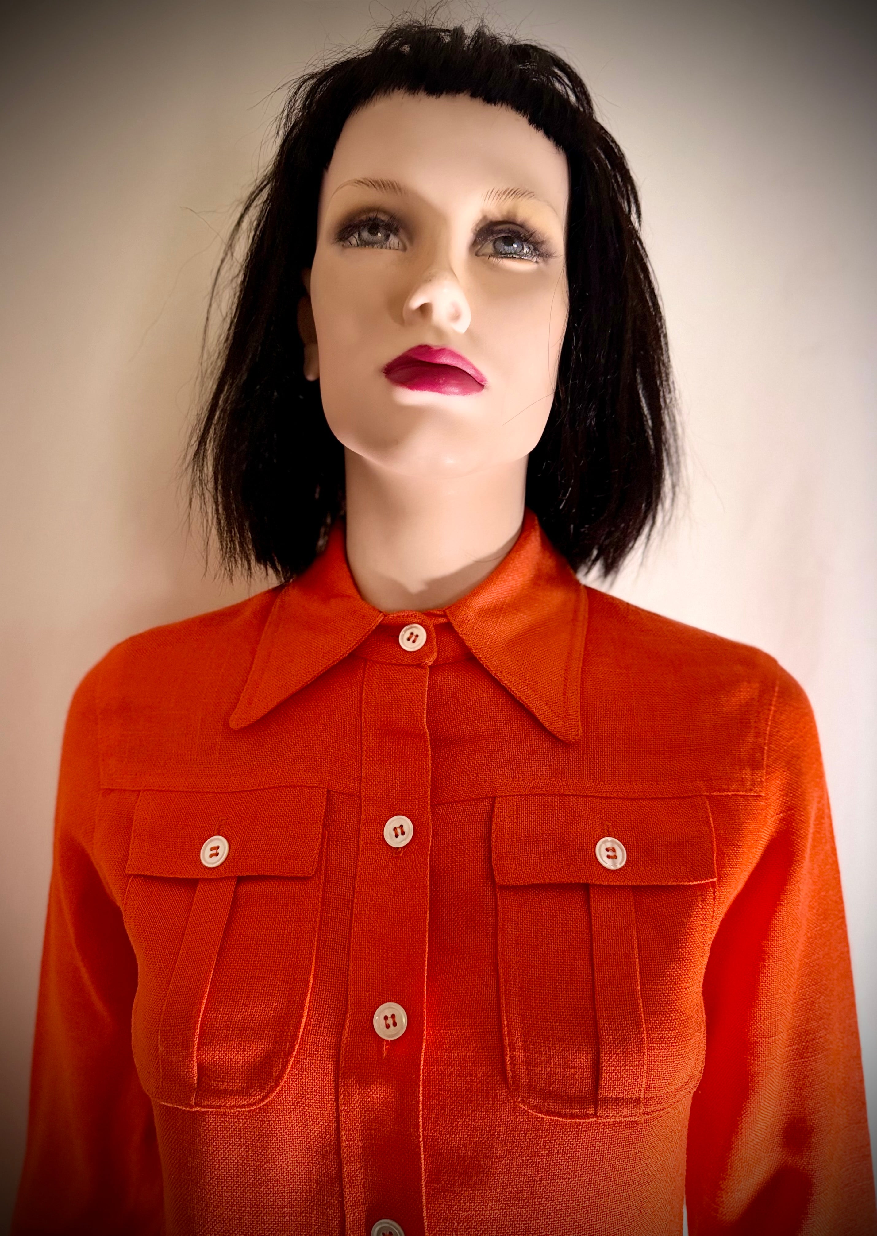 Vintage 1960s Burnt Orange Cotton Utility Shirt – John Meyer | Mint Condition