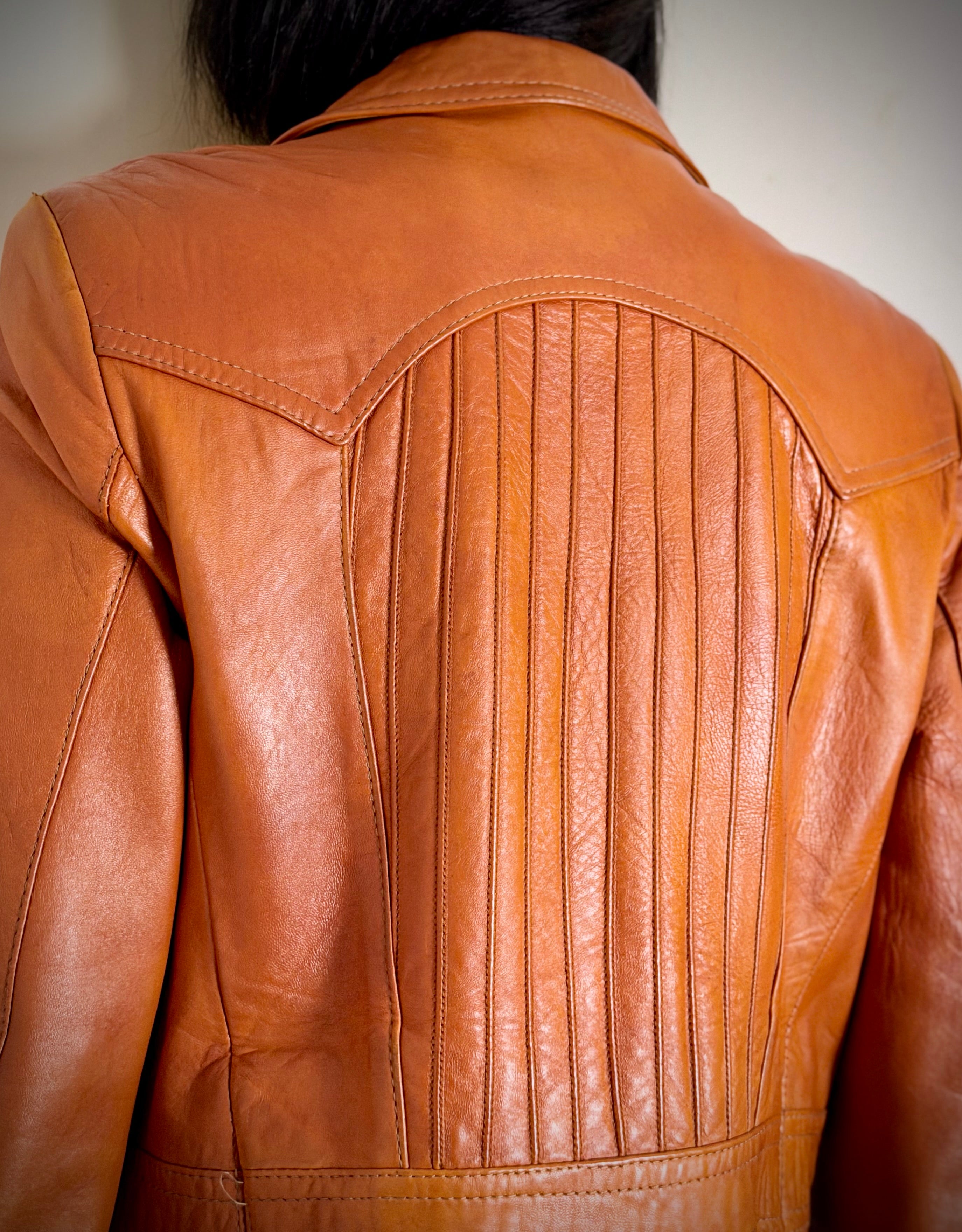Late 1960s-Early 1970s Cognac Leather Jacket by John Palermo