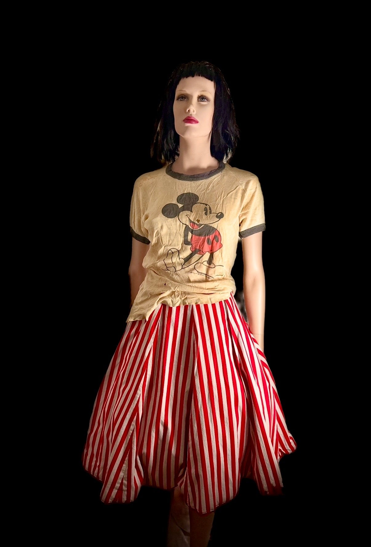 Rare Early Walt Disney Productions Mickey Mouse Ringer T-shirt Dating Most Likely to the Early 1960s.