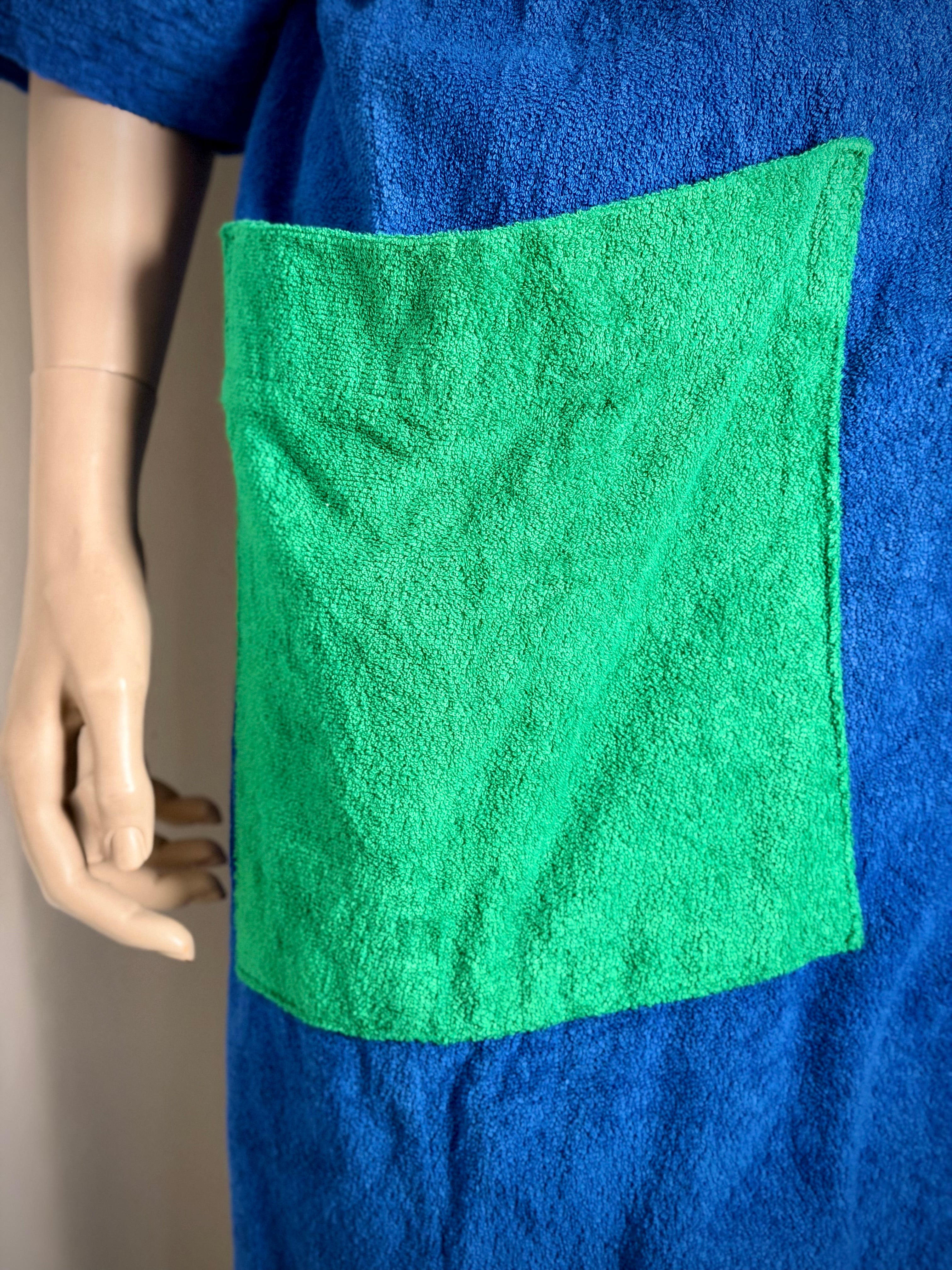 Deadstock 90s United Colours of Benetton Terry Robe | Blue and Green (Styled in Italy)