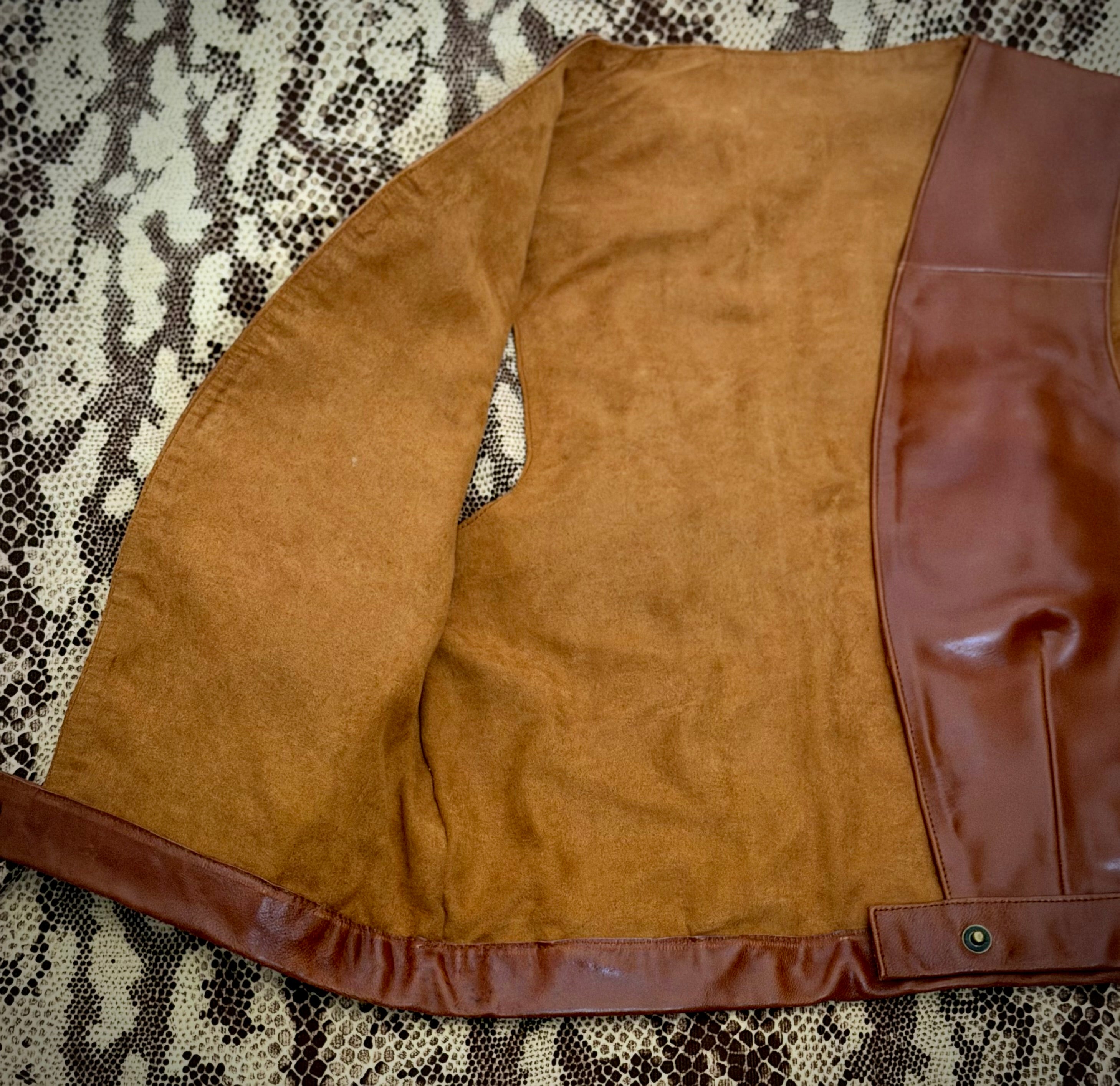 1990s Handcrafted Leather Patchwork Vest