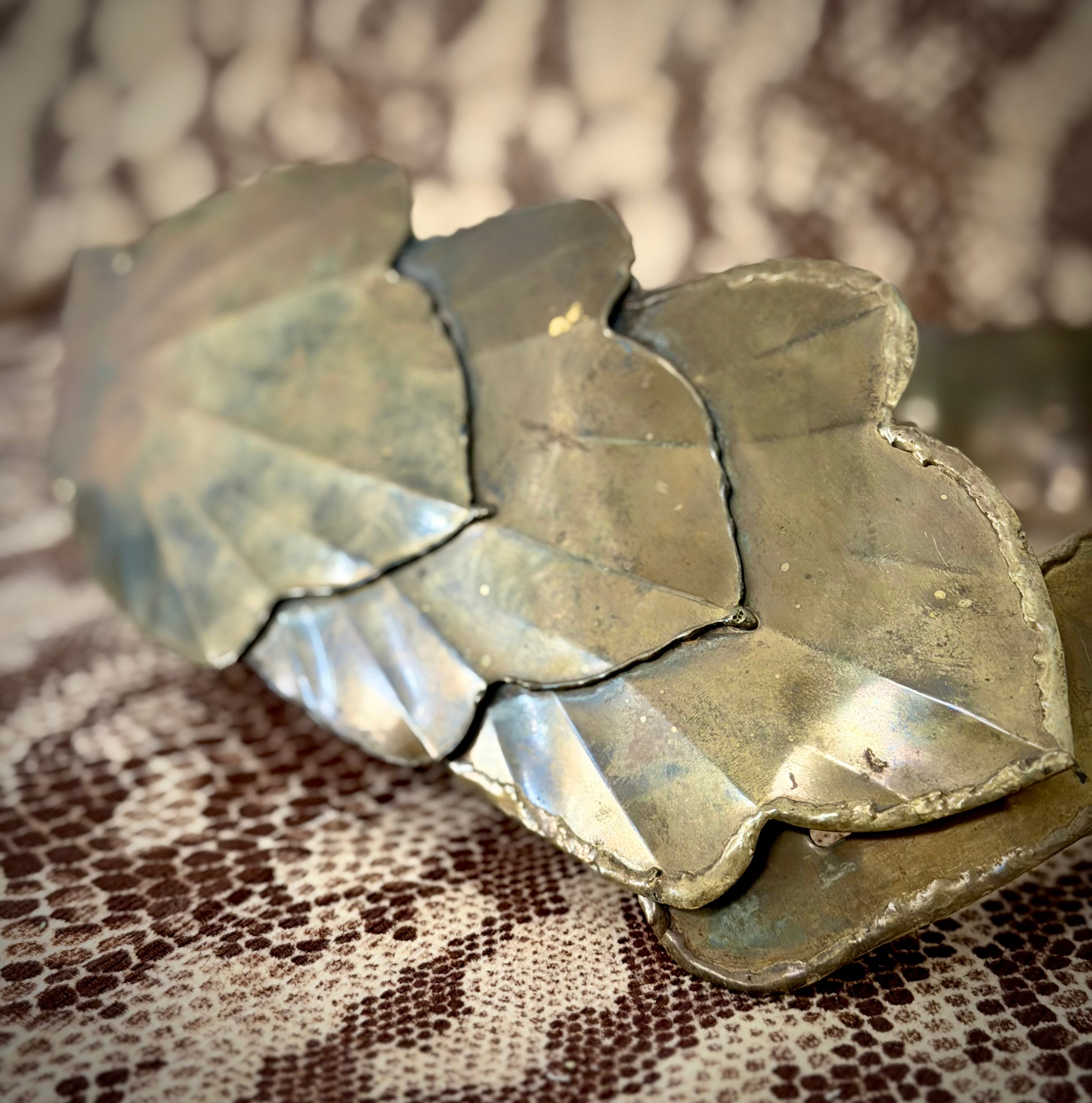 1980s Burnished Brass Brutalist Belt